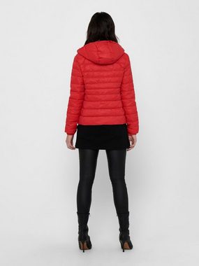 ONLY Blouson Leichte Slim Steppjacke ONLTAHOE Herbst Übergangsjacke mit Kapuze 3761 in Rot