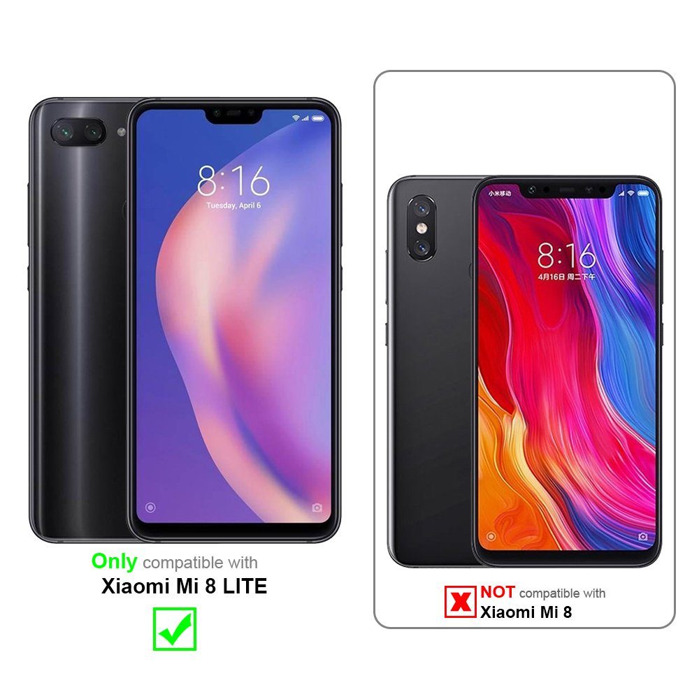 Cadorabo Handyhülle für Xiaomi Mi 8 LITE Hülle Xiaomi Mi 8 LITE, Hülle Schutzhülle mit Standfunktion, Kartenfach und Magnetverschluss