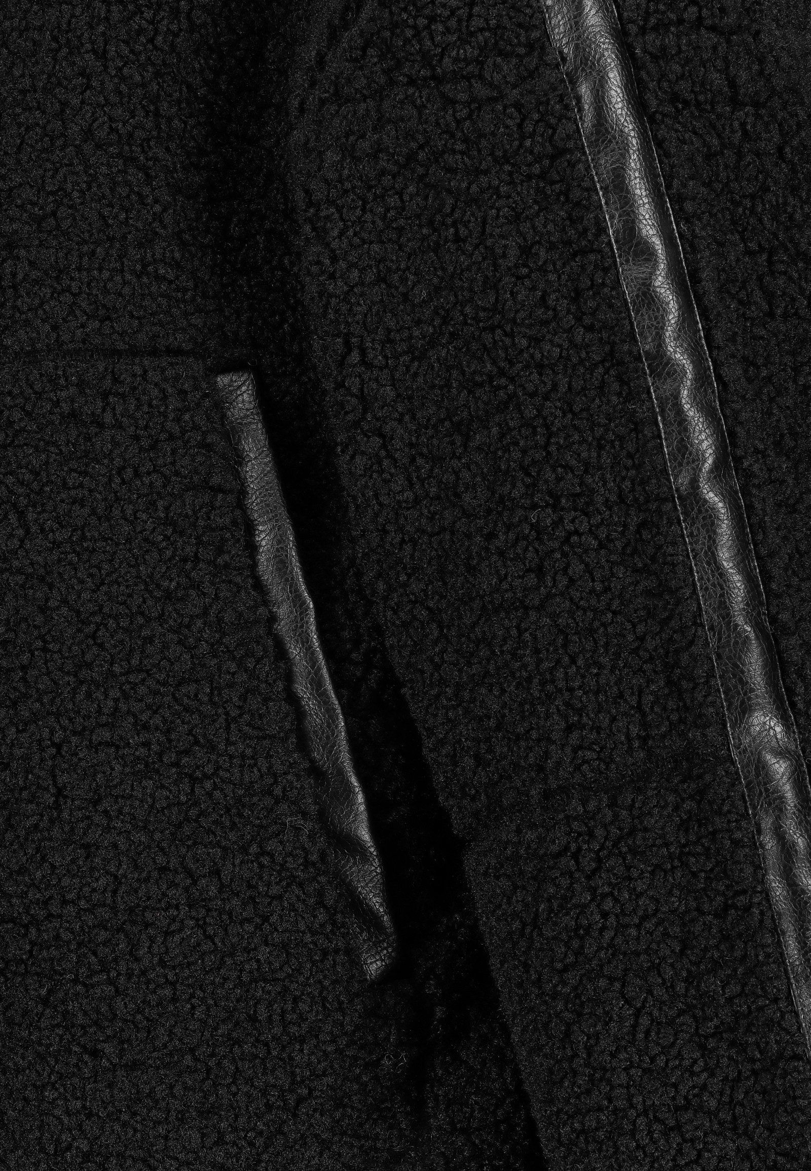 SUBLEVEL Winterjacke Damen Sherpa Teddyfleecejacke Oversize mit Stehkragen und Leistentaschen