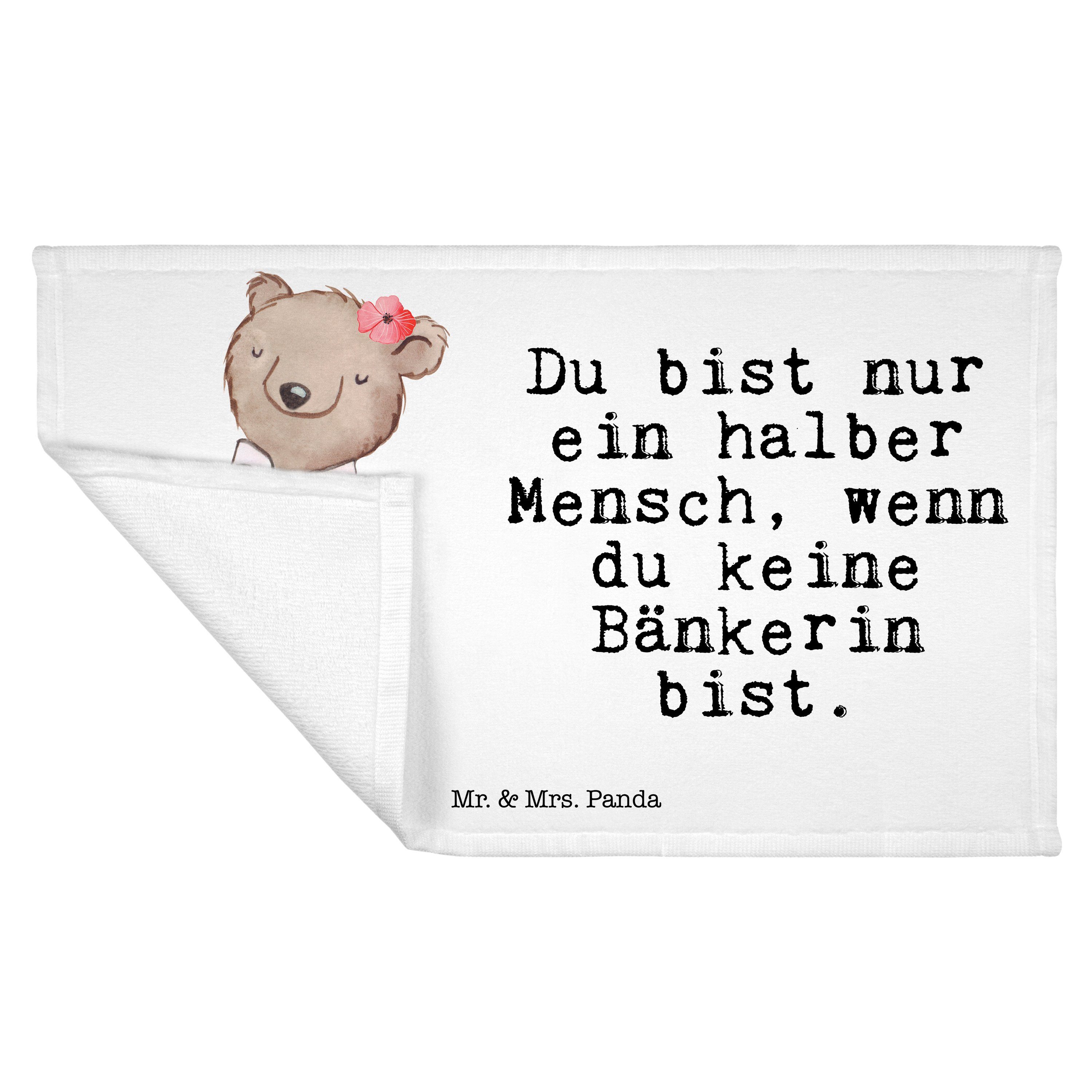 Bänkerin Handtuch, & Handtuch mit Panda Sport Geschenk, Handtuch, Kinder Mr. Herz - Mrs. Weiß (1-St) -