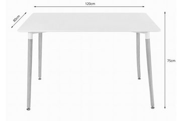 Home Collective Esstisch Tisch Küchentisch Esszimmertisch klein 120cm Länge, 80cm Breite schwarz mit Vollholzbeinen in Natur