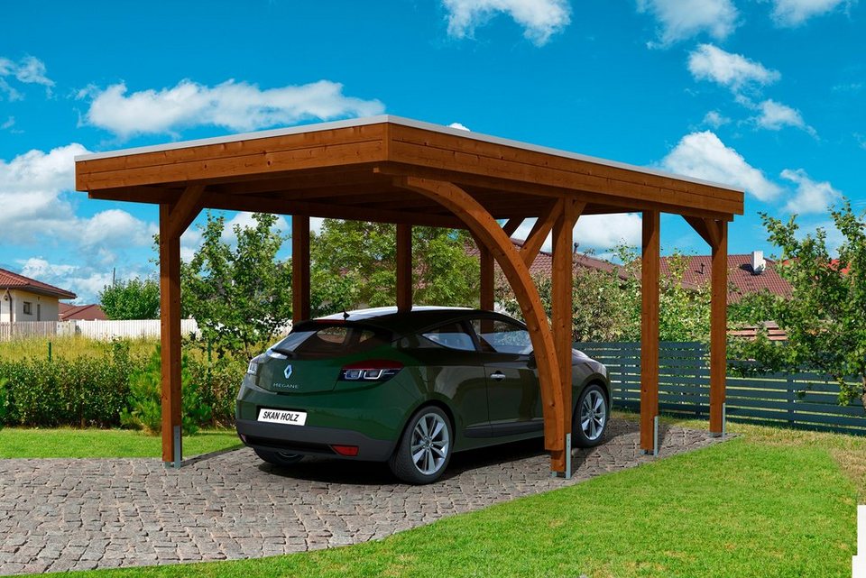 Skanholz Einzelcarport Friesland 5, BxT: 314x555 cm, 210 cm Einfahrtshöhe,  Mit H-Pfostenanker, max. Schneelast: 125 kg/m²