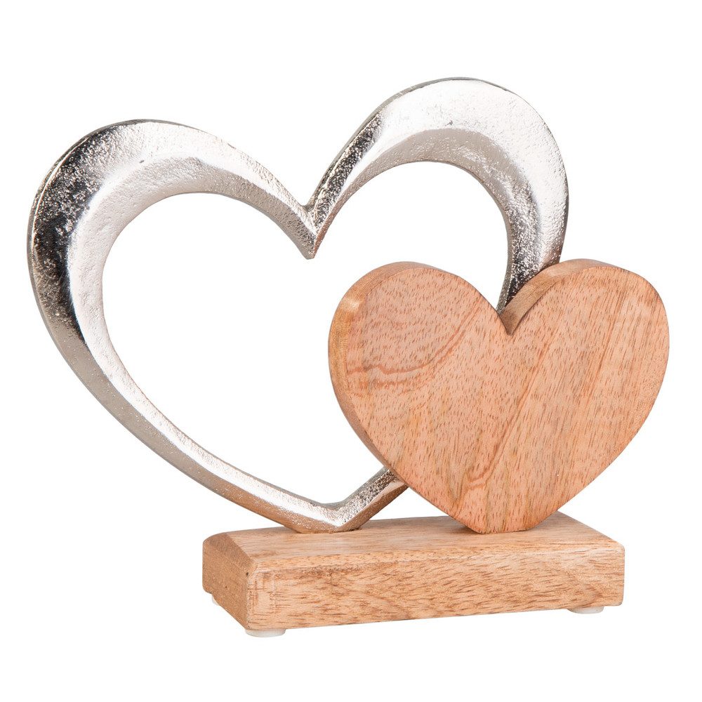 MICA Dekofigur Standdeko - Herzsilhouette und Herz - ca. 18,5 x 5 x 17 cm günstig online kaufen