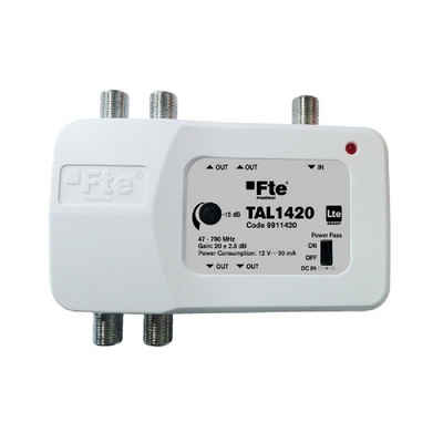 FTE Maximal »TAL 1420 Hausanschlusssignalverstärker (BK-Ter-Verstärker 1 x Eingang - 4 x Ausgänge mit LTE Filter, Verstärkung 20 dB, Innenmontage in 4-Farbverpackung)« Zwischenverstärker