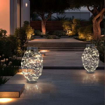 etc-shop LED Außen-Tischleuchte, LED-Leuchtmittel fest verbaut, Warmweiß, Tischleuchte Außenleuchte Gartenlampe Tischlampe Balkon
