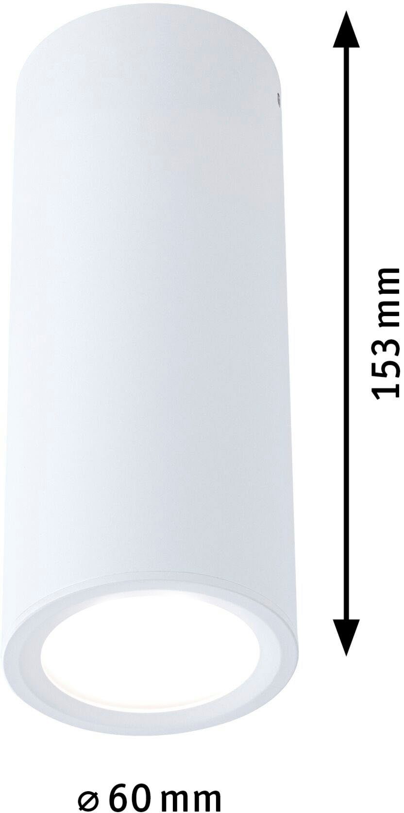 Paulmann Aufbauleuchte Barrel 1x6W weiß Warmweiß fest LED matt, integriert