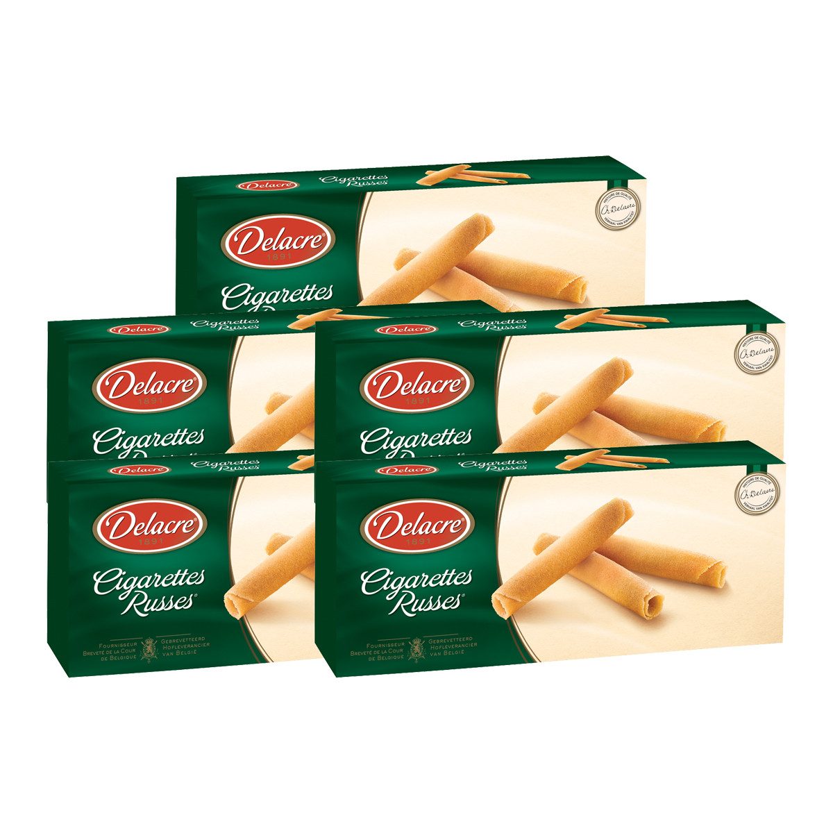 Delacre Süßigkeit, Delacre Cigarettes Russes feine Gebäckröllchen 200g 5er Pack
