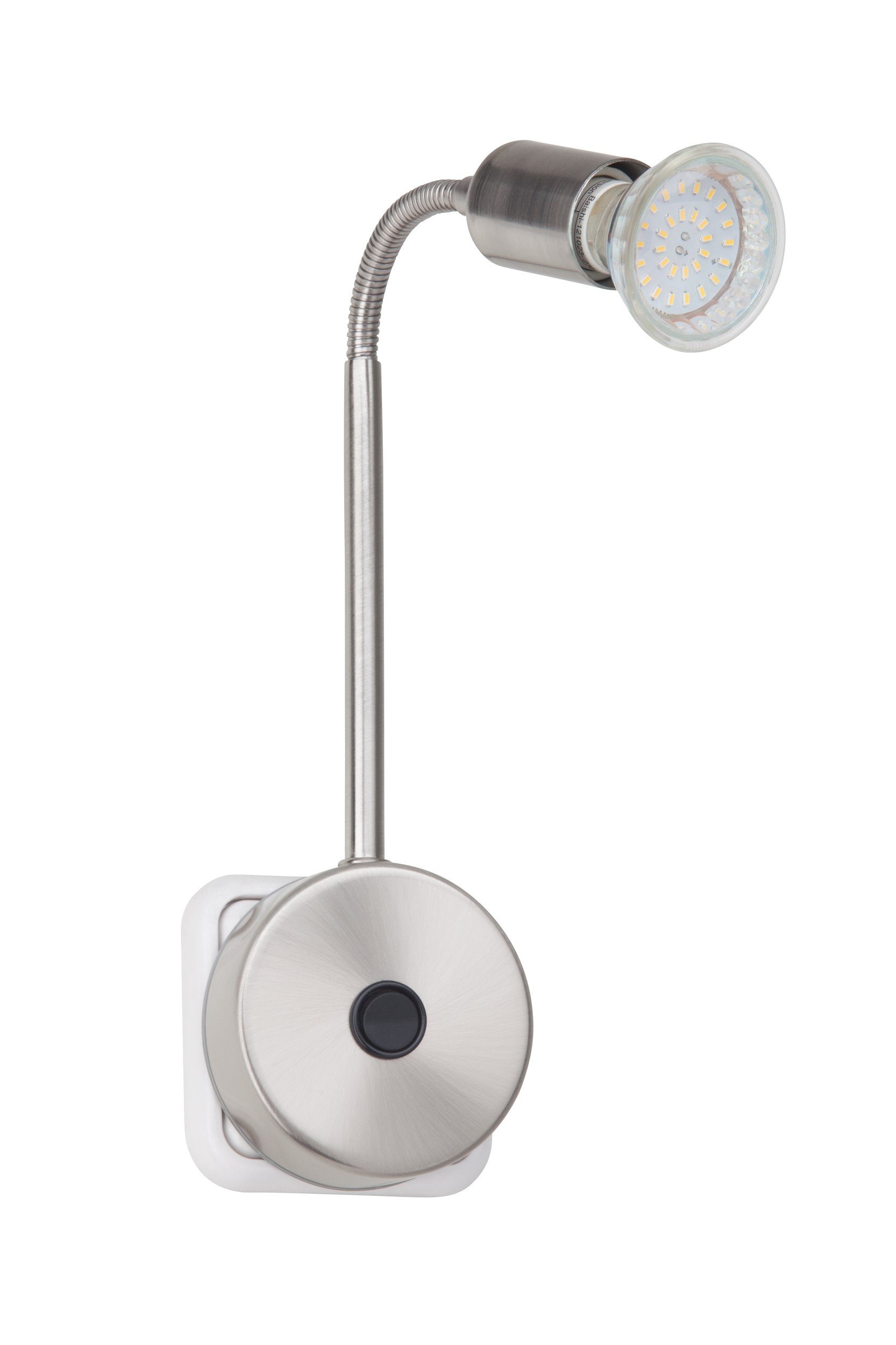 Lightbox Steckdosenleuchte, LED warmweiß, Flexarm Steckdosenlampe wechselbar, warmweißes Schalter Steckerspot - & - Licht 