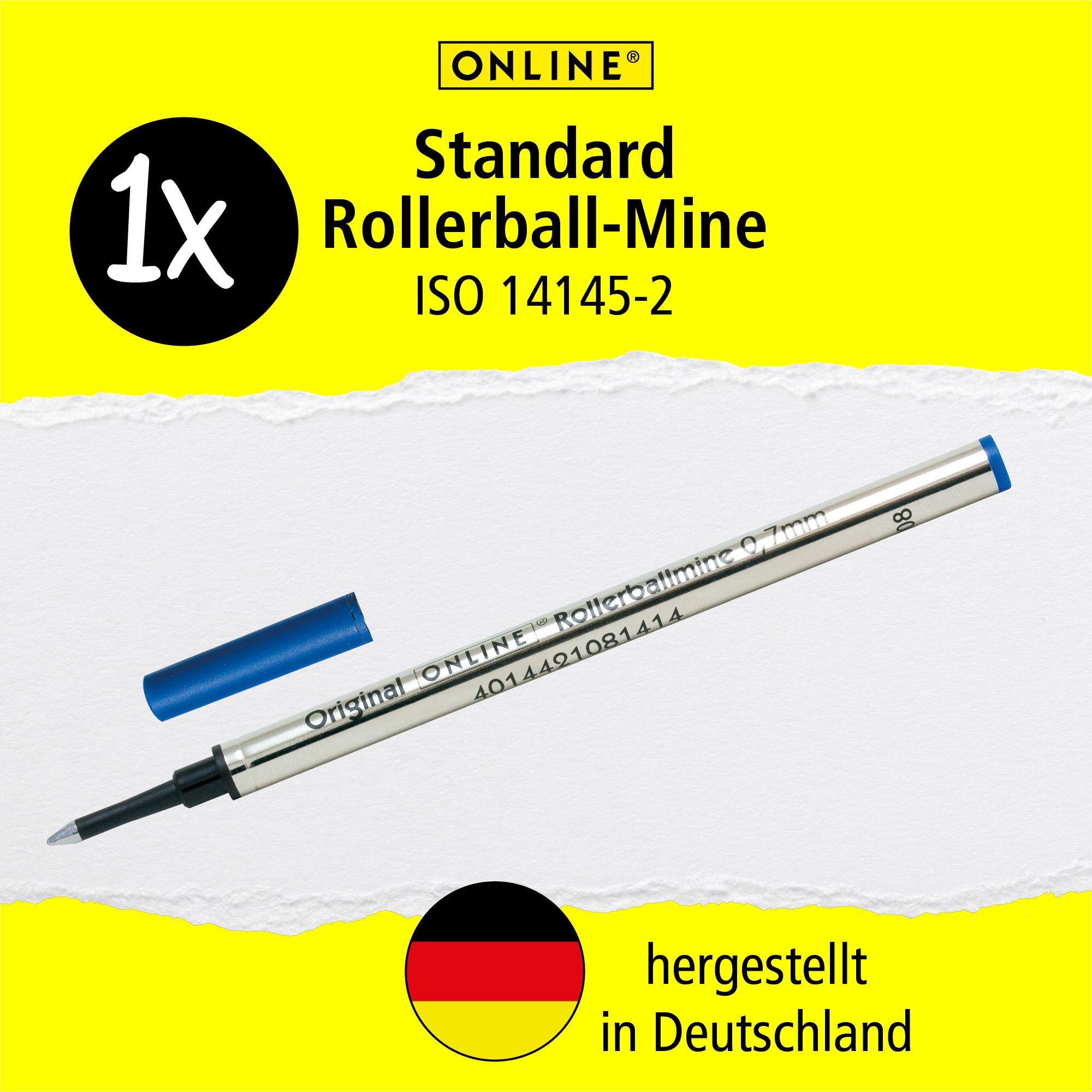 Deutschland Online hergestellt in Mine, Tintenroller Blau Standard-Tintenroller, Rollerball Pen für dokumentenecht,