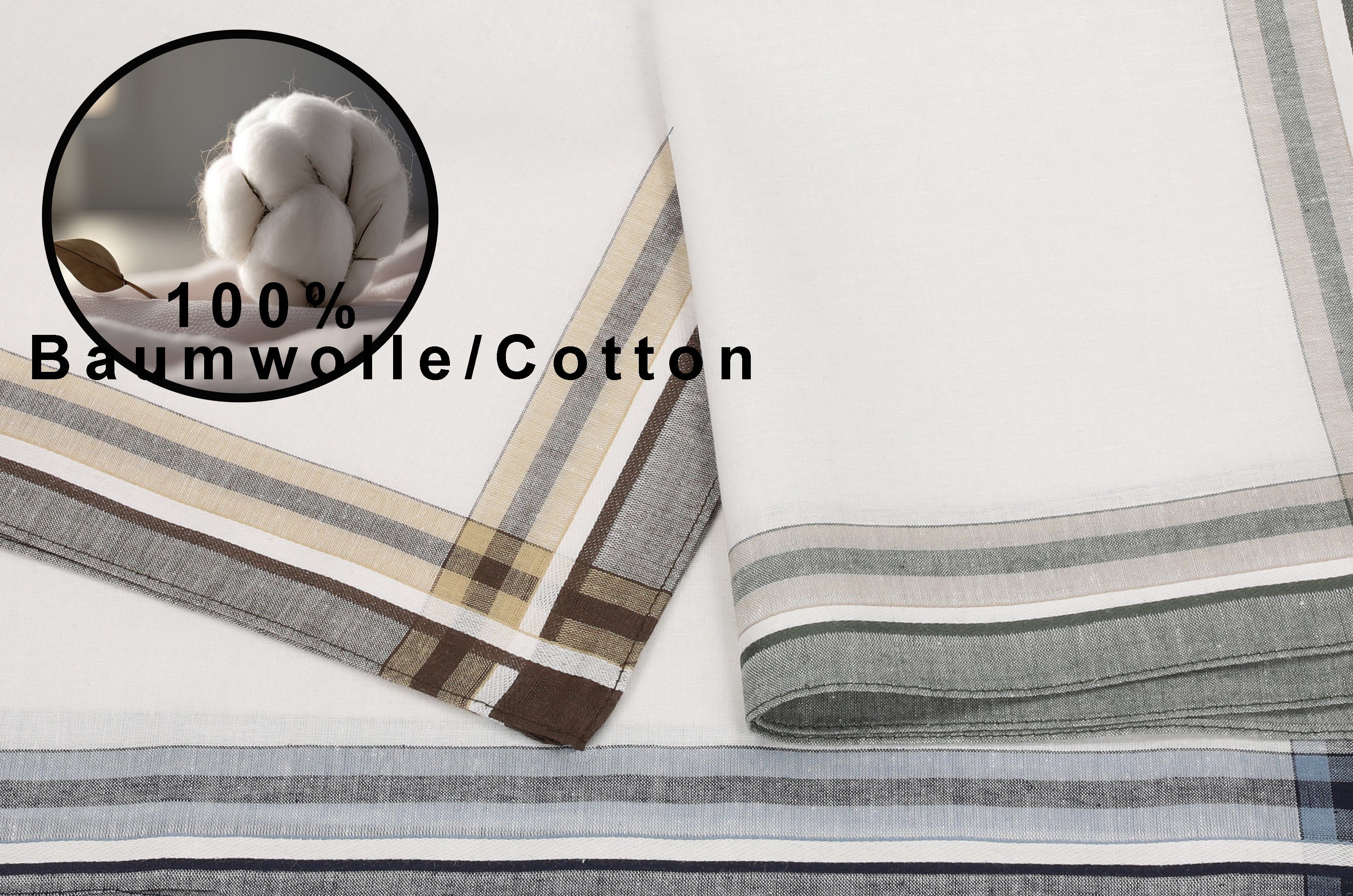 Betz Taschentuch Herren Stoff Taschentücher Set Leo 2 Dessin 4 Größe 40x40 cm, (Dessin 4, 6-St), 100% Baumwolle