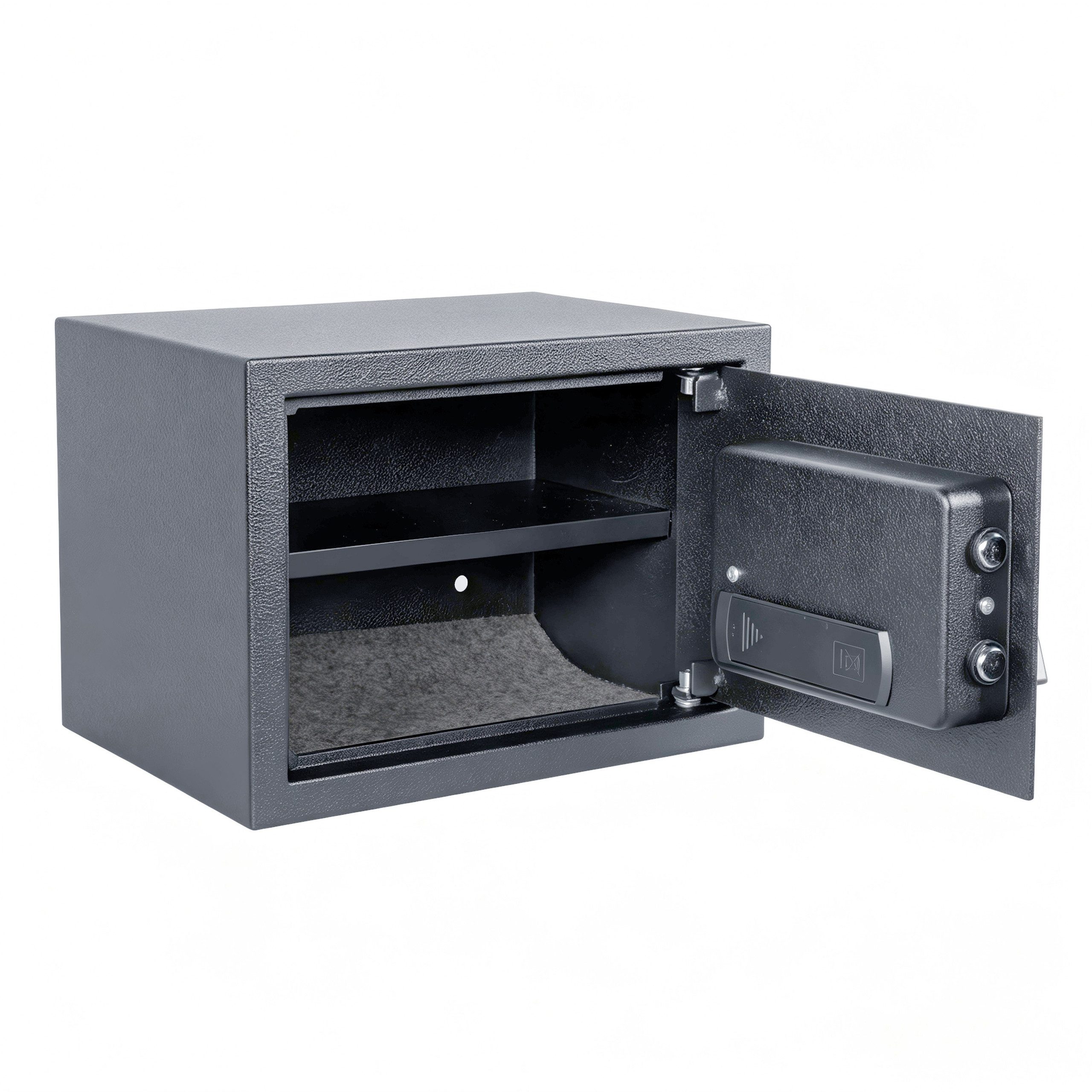 hjh OFFICE Möbeltresor Tresor Safe Compact Basic Stahl, Elektronischer Safe mit individuell einstellbarem PIN-Code, 35x25x25cm