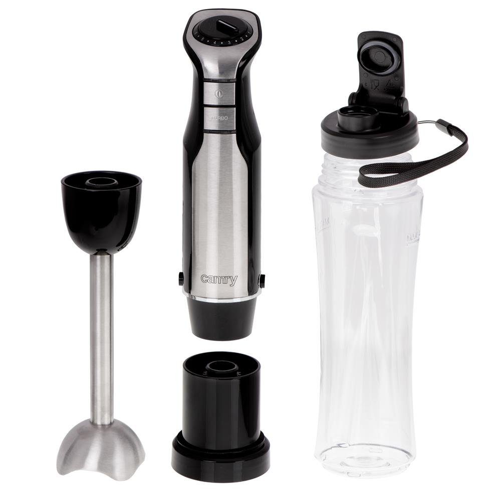 Camry Stabmixer CR 4615, 400,00 W, für Smoothie oder Cocktail, Turbo-Funktion, mit 500 ml Flasche