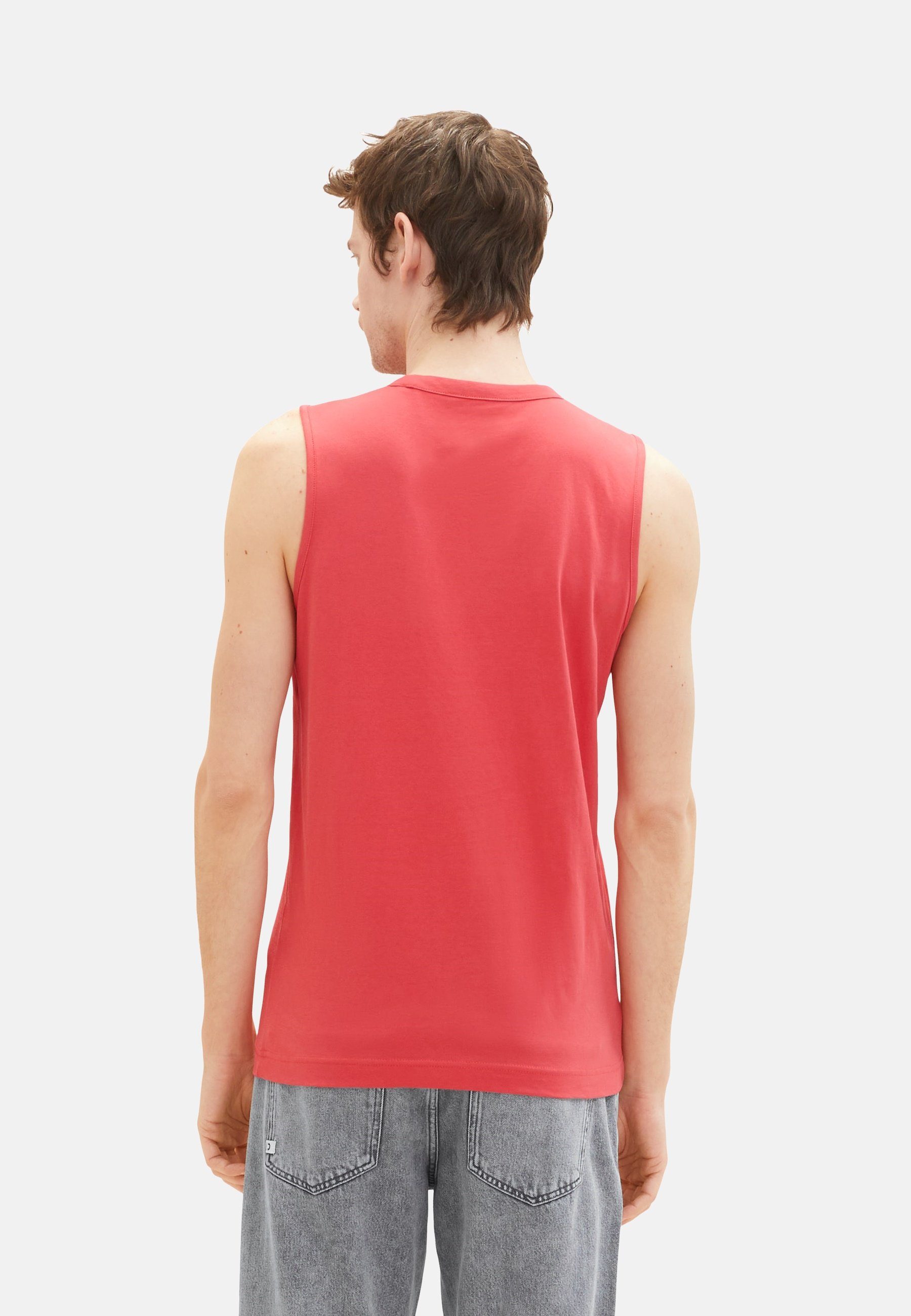 (1-tlg) Tanktop ärmelloses Tank-Top T-Shirt TOM rot TAILOR