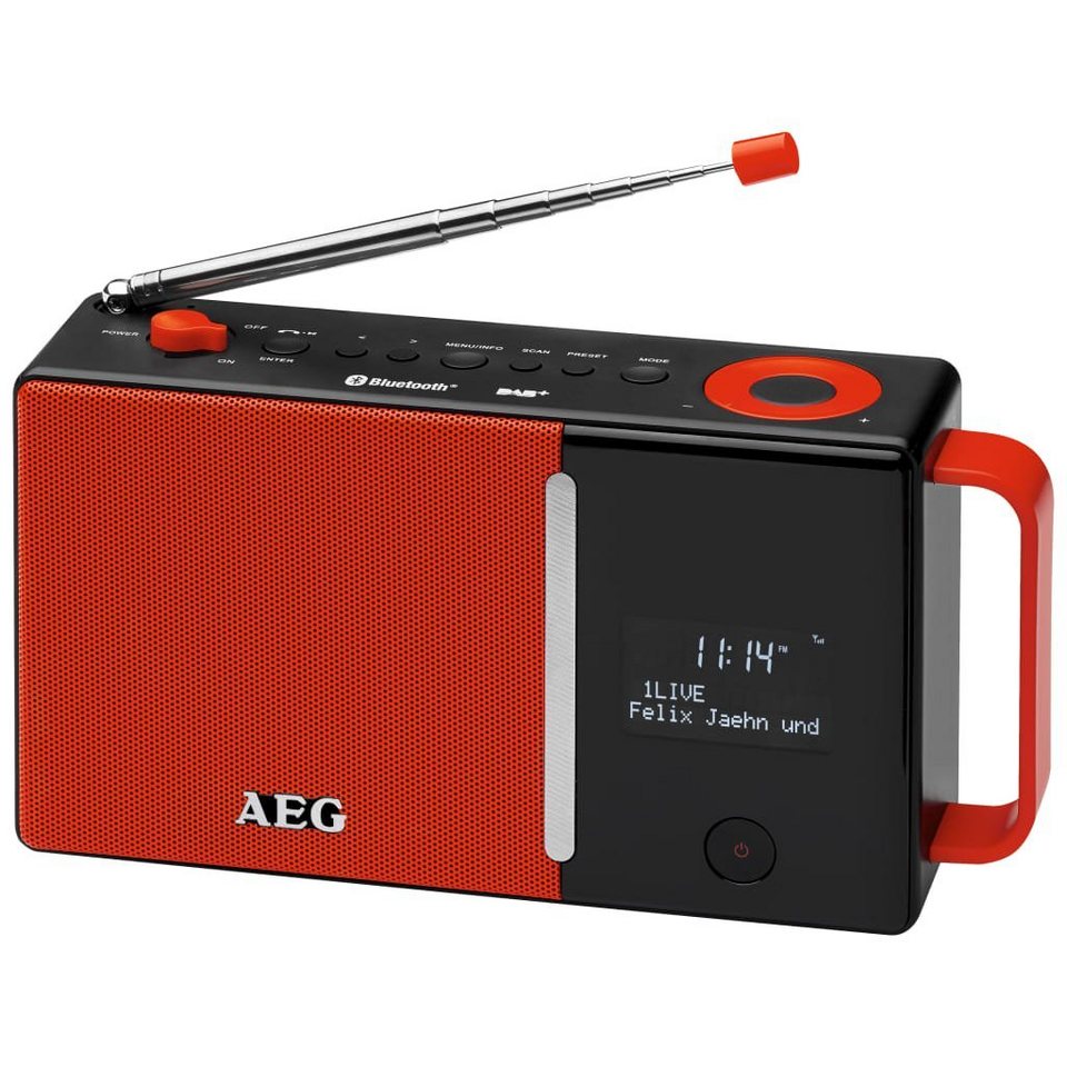 AEG Digital DAB+ Radio DAB 4158 Rot und Schwarz Stereo-CD Player