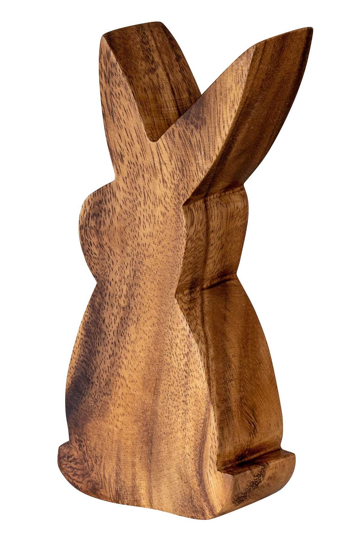 Levandeo® Osterhase, Hase H15cm Holz Osterhase Akazienholz Osterdeko Dekoaufsteller