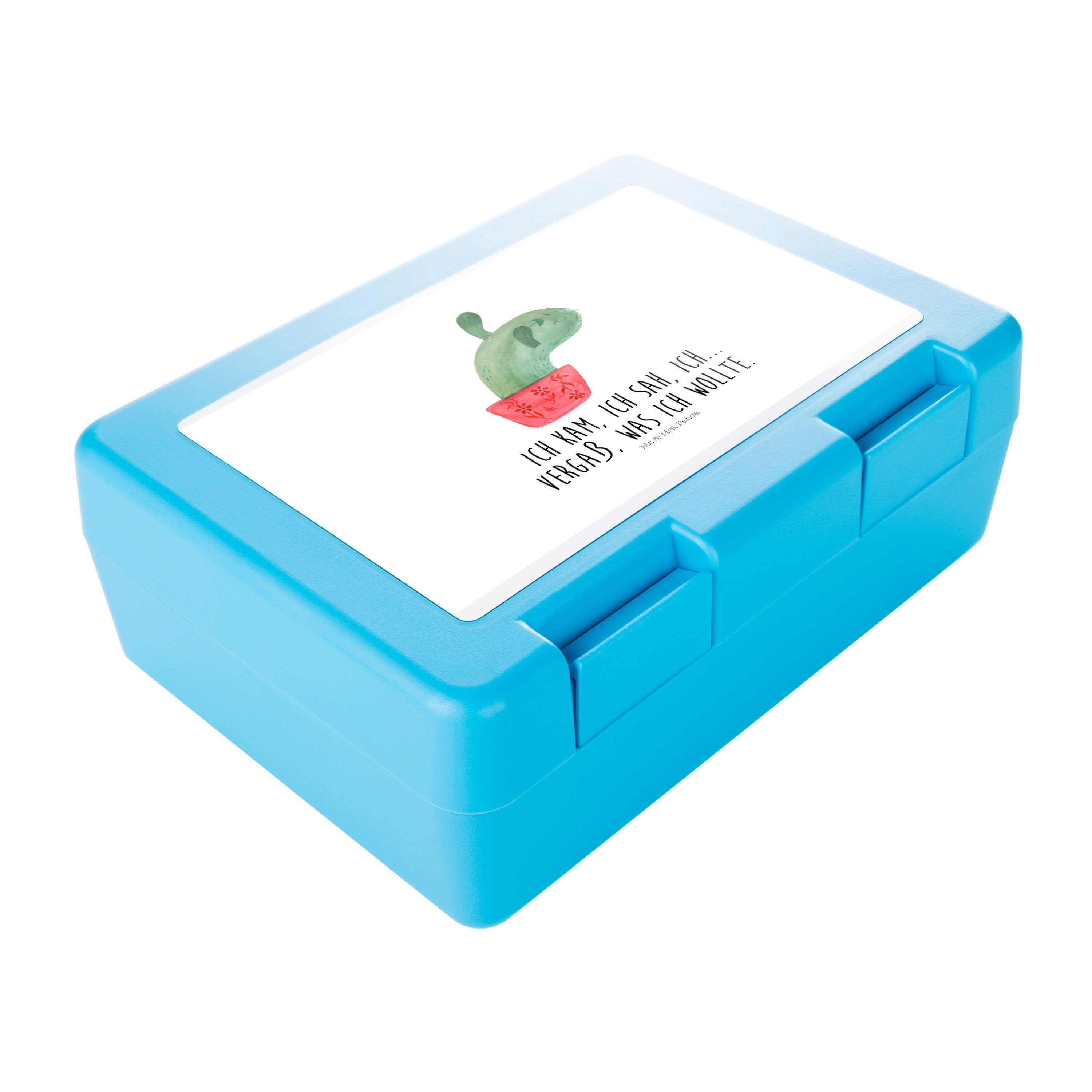 Mr. & Mrs. Panda Kaktus (1-tlg) Premium Brotbox, Ka, Weiß Kunststoff, Mamamia - Geschenk, Butterdose box, - Brotzeitbox, Lunch
