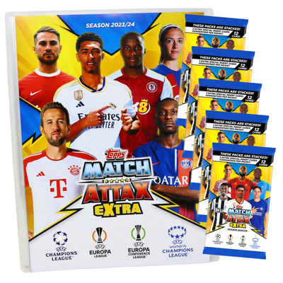 Topps Sammelkarte Topps Match Attax Karten Champions League Extra 2023-2024 - 1 Mappe +, Booster