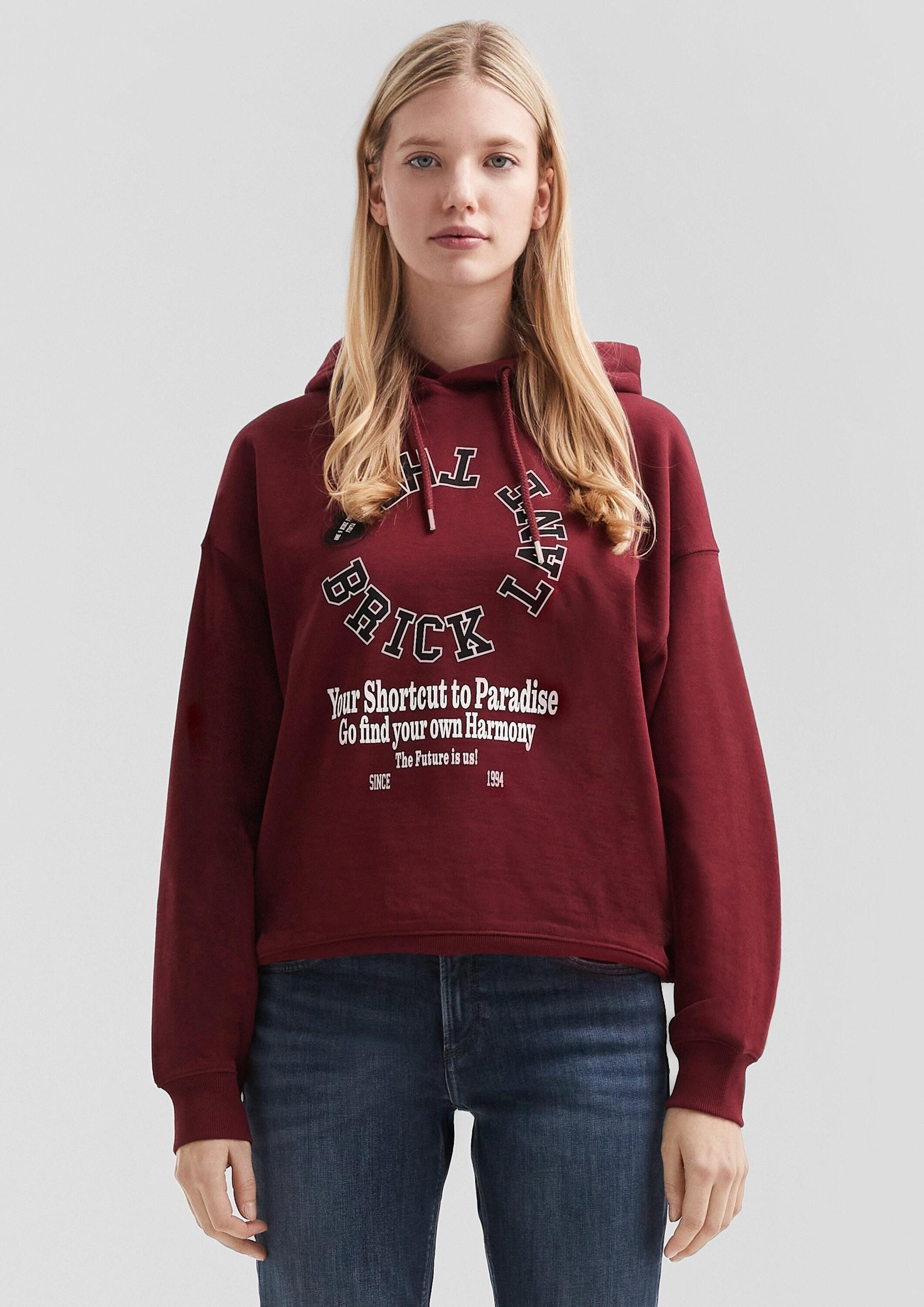 QS Sweatshirt Sweatshirt Oversize Hoodie mit Fronprint günstig online kaufen
