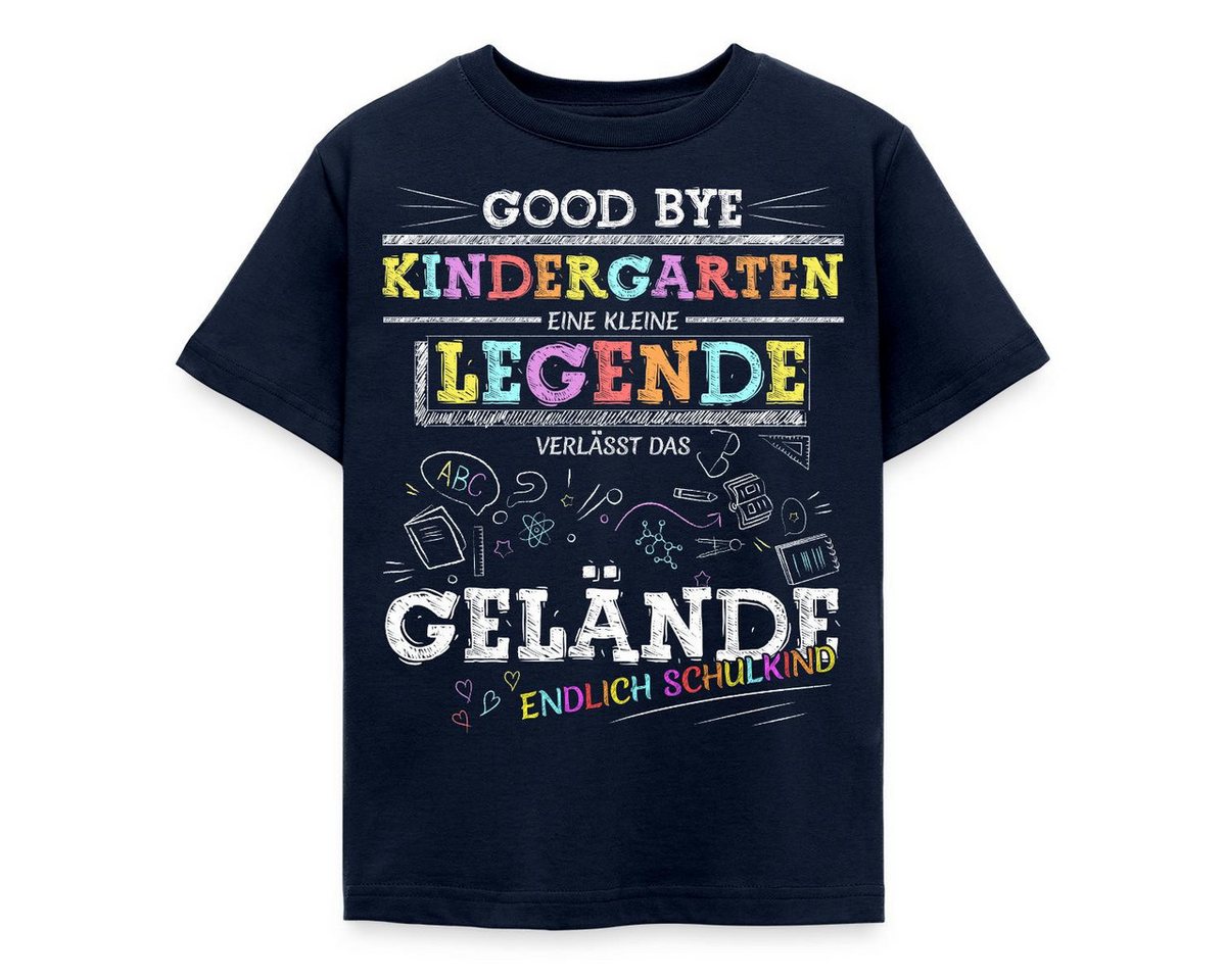 Spreadshirt T-Shirt Kindergarten Legende Verlässt Das Gelände Einschulung Kinder T-Shirt (1-tlg) Fällt klein aus. Wir empfehlen, eine Größe größer zu bestellen.