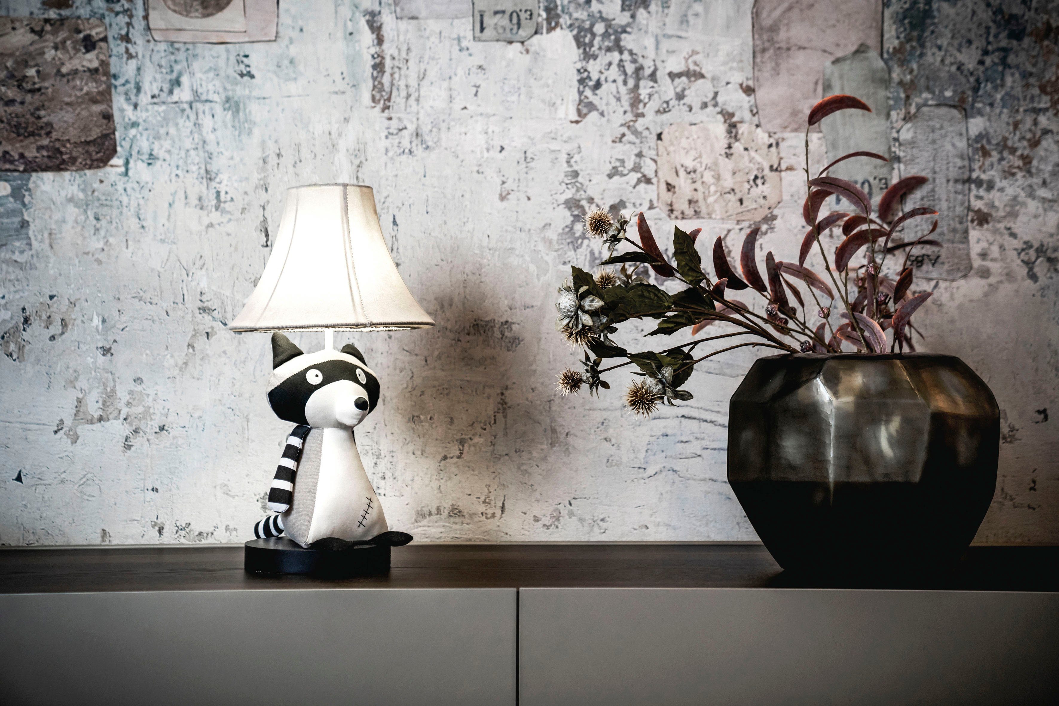 Happy Lamps for smiling eyes LED Tischleuchte Ben der Waschbär, LED fest integriert, Neutralweiß, Hochwertig, Einzigartig, Tiermotiv