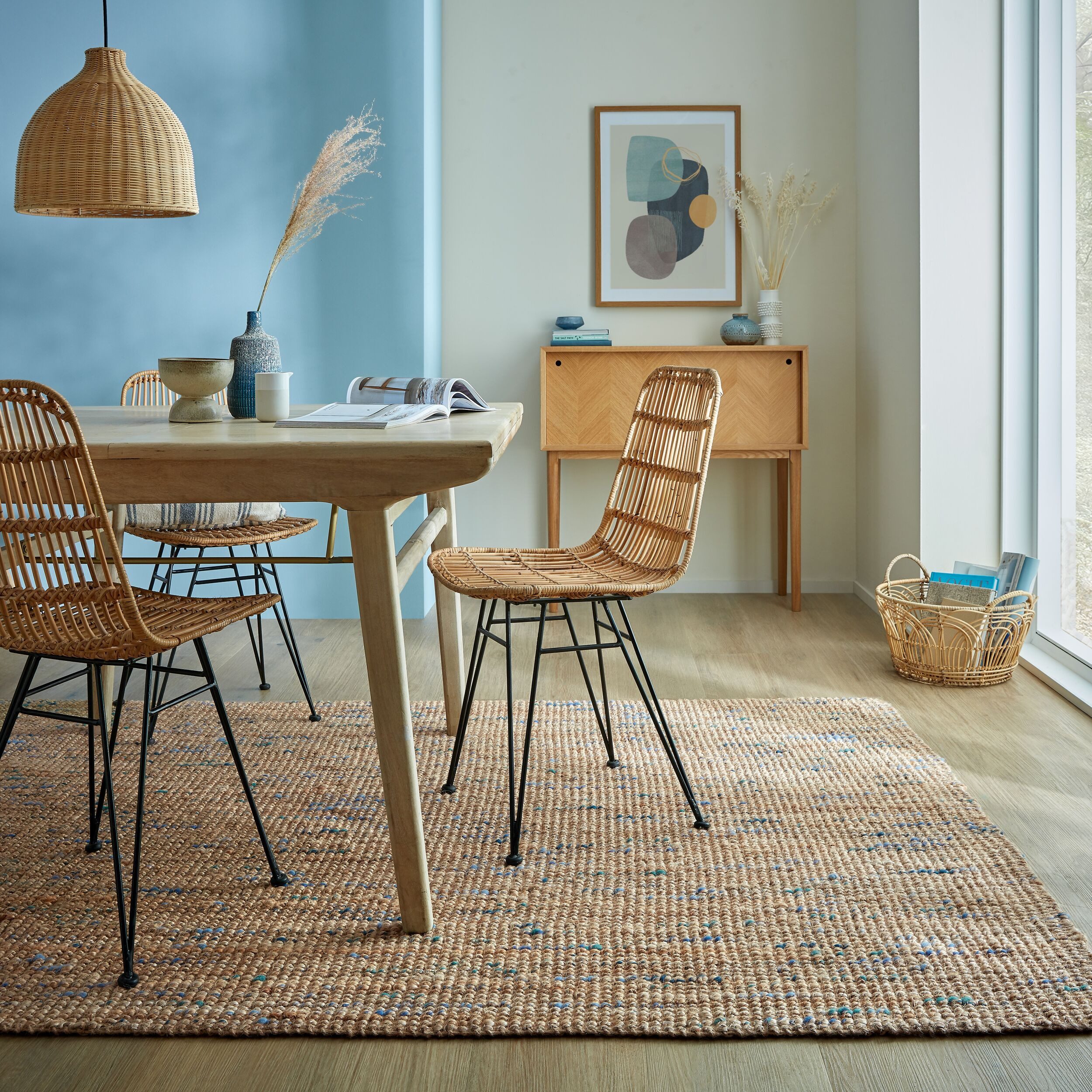 FLAIR RUGS Teppich Jute Boucle, rechteckig, Höhe: 7 mm, aus 100% Jute, mit Fransen, aus Naturfasern