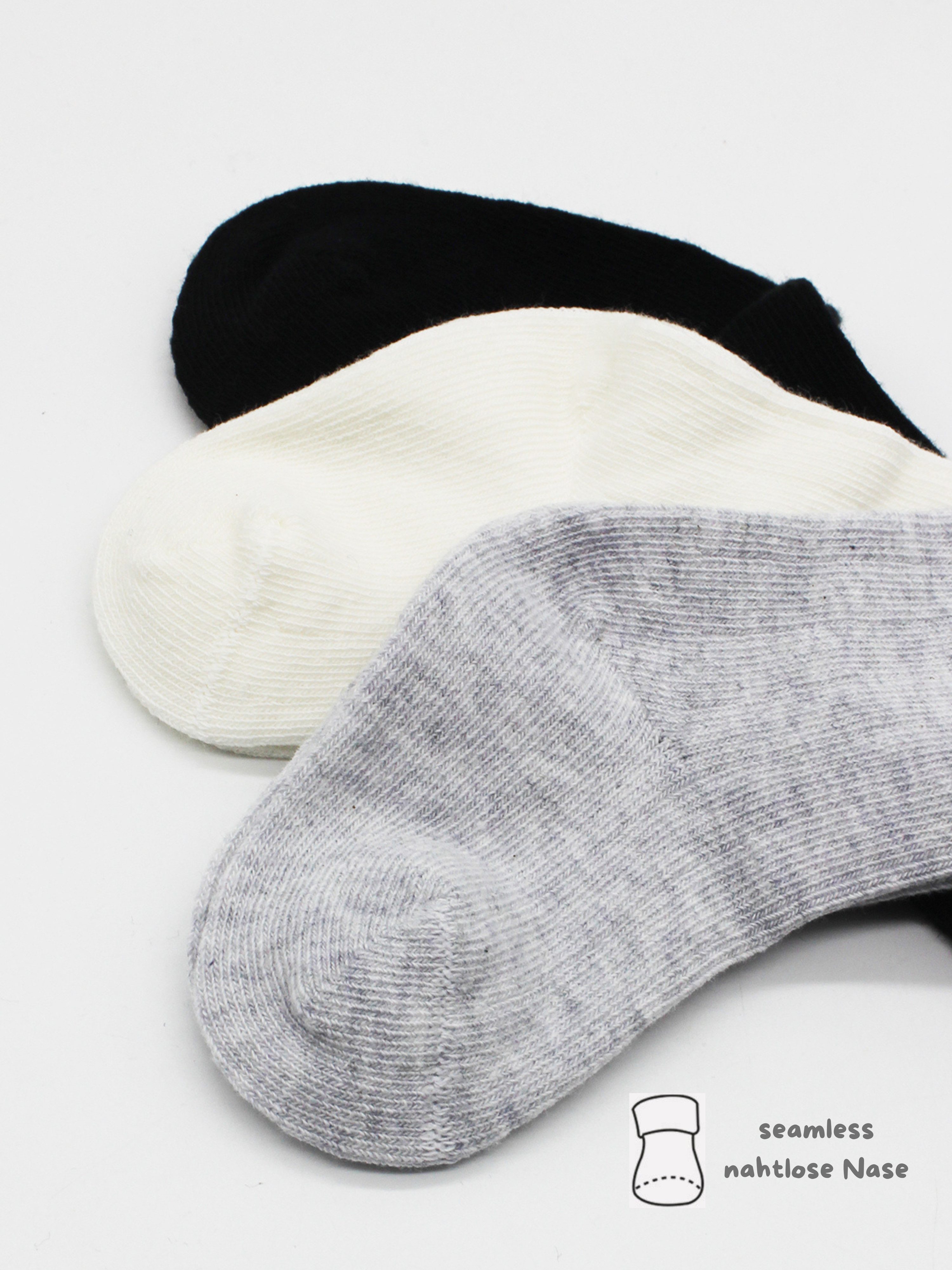 bistyle Kniestrümpfe für Babys Neugeborene Jungen Mädchen (Set, 3-Paar, 3er-Pack) Bio-Baumwolle GOTS 0-6 Monate bis 2-3 Jahre, ohne drückende Naht