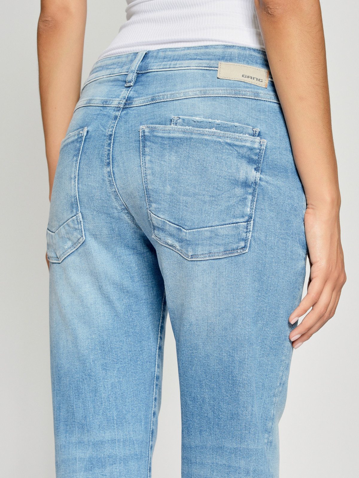 GANG Boyfriend-Jeans Gang Nadia Cropped Boyfriend Fit Pant (1-tlg) Boyfriend Fit Hose mit mittlerer Leibhöhe und verkürzter Beinlänge