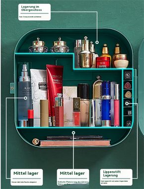 RefinedFlare Aufbewahrungsdose Kosmetik-Aufbewahrungsbox, wandmontiertes (Wandregal für Badezimmer mit großer Kapazität), stanzfreies, staubdichtes Badezimmer