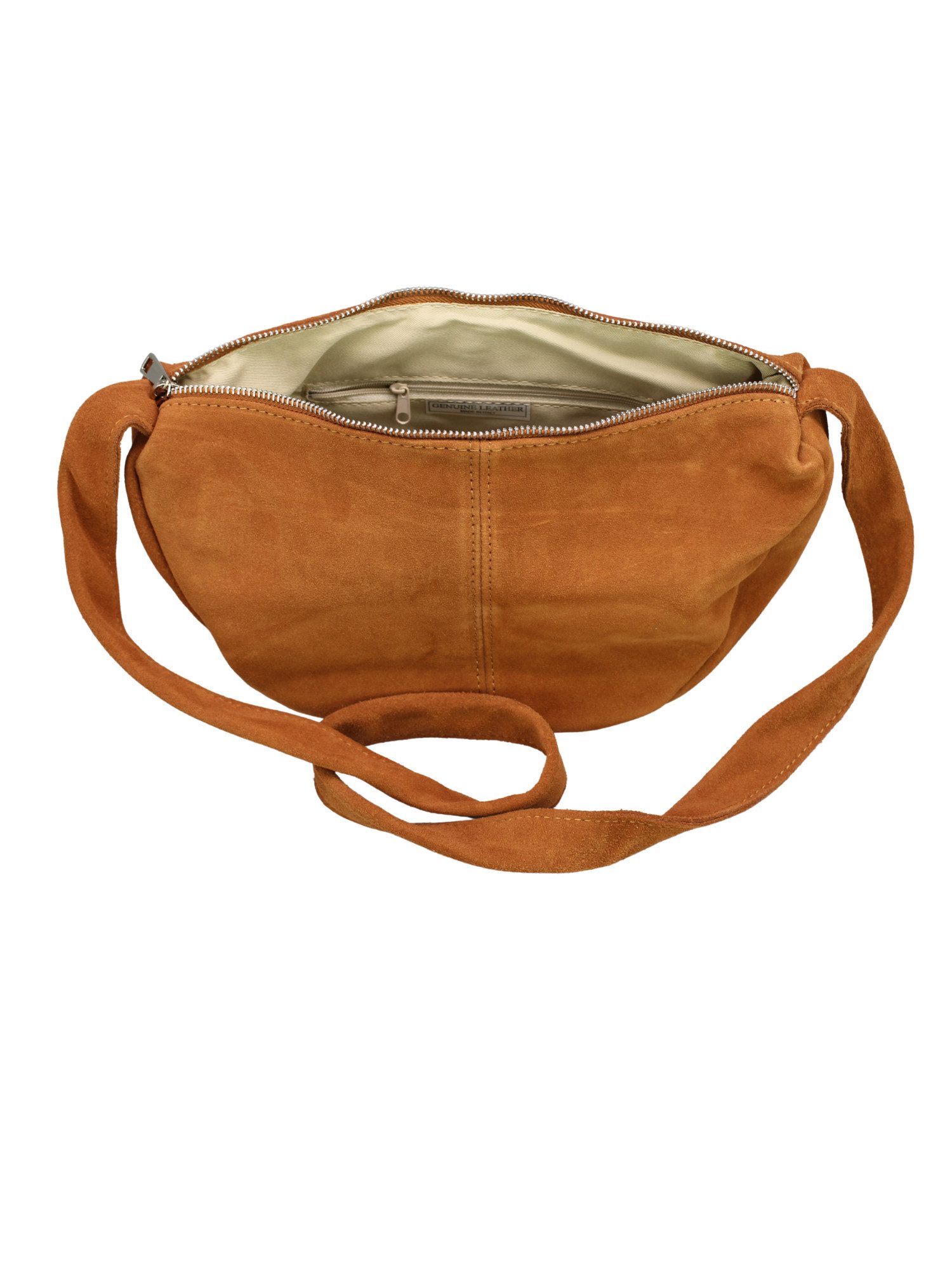 BRISE TASCHE Schultertasche Elegante Wildleder Schultertasche Crossbody Bag Made in Italy (Kein Set, Einzeltasche), Vielseitig tragbar (Schultertasche, Crossbody, Banana Bag)