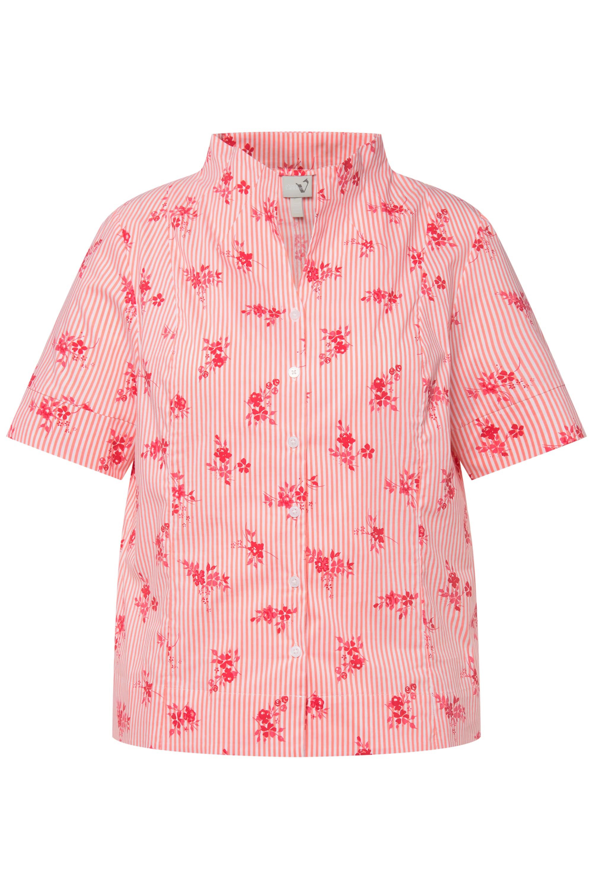 Ulla Popken Longbluse Bluse Blüten Streifen günstig online kaufen