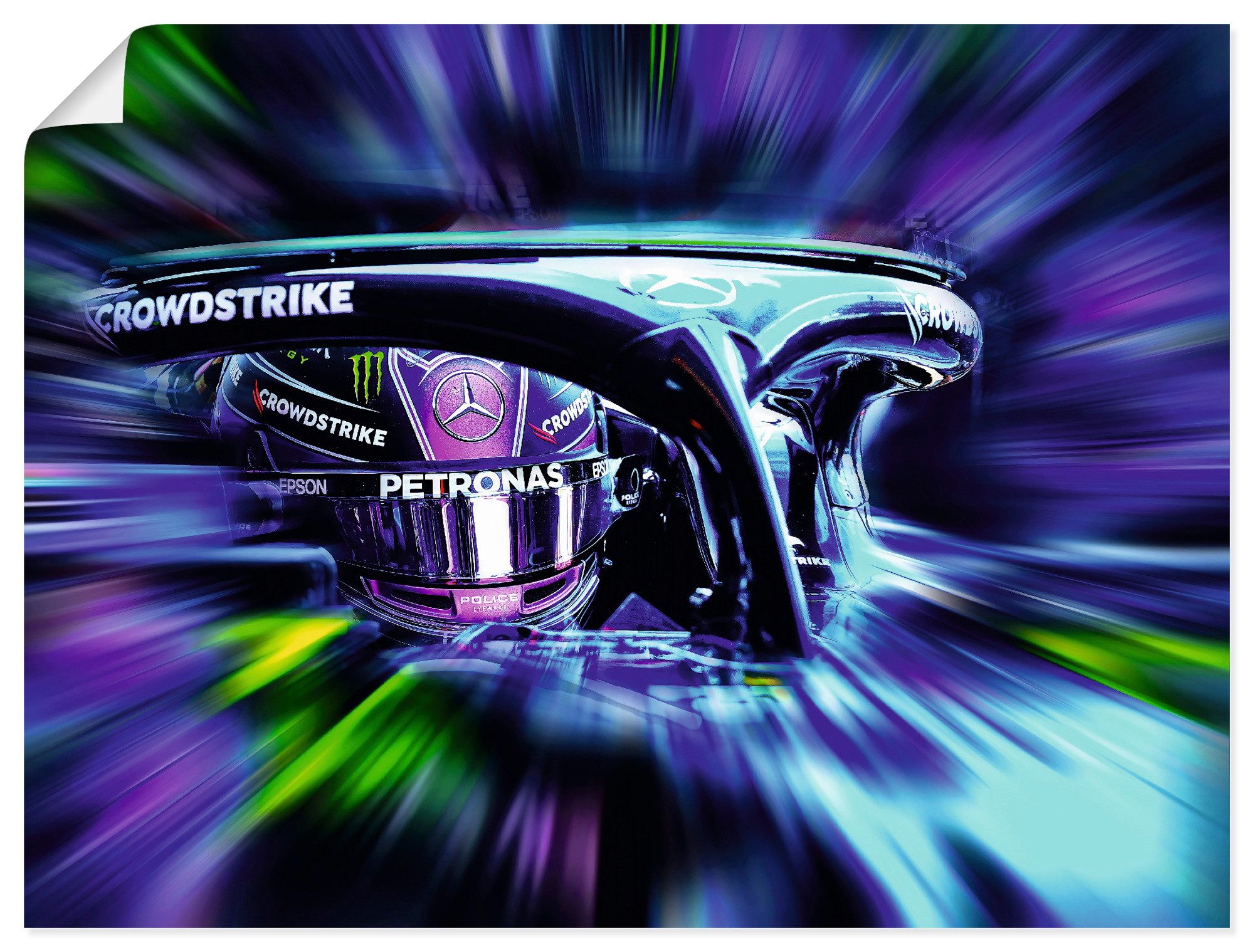 Artland Wandbild LH44 - Hamilton in kreativen Farben, Funsport (1 St), als Alubild, Leinwandbild, Poster, Wandaufkleber in verschied. Größen