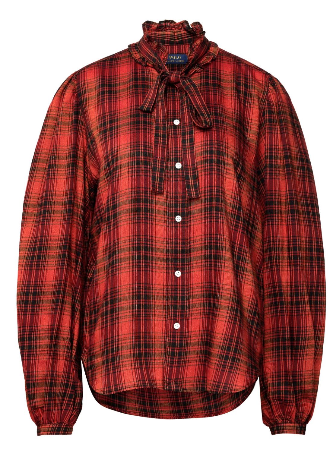 Polo Ralph Lauren Rüschenbluse Kariertes Relaxed Fit Hemd mit Rüschenkragen günstig online kaufen