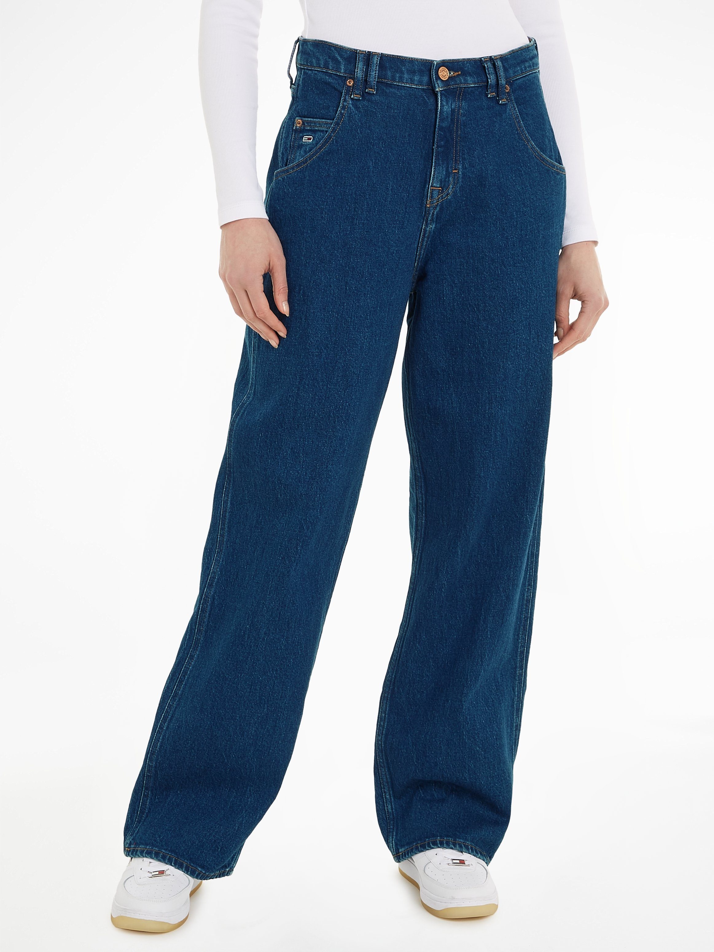 Tommy Jeans Weite Jeans DAISY JEAN LW BGY BH6110 mit leichten Destroyed  Effekten