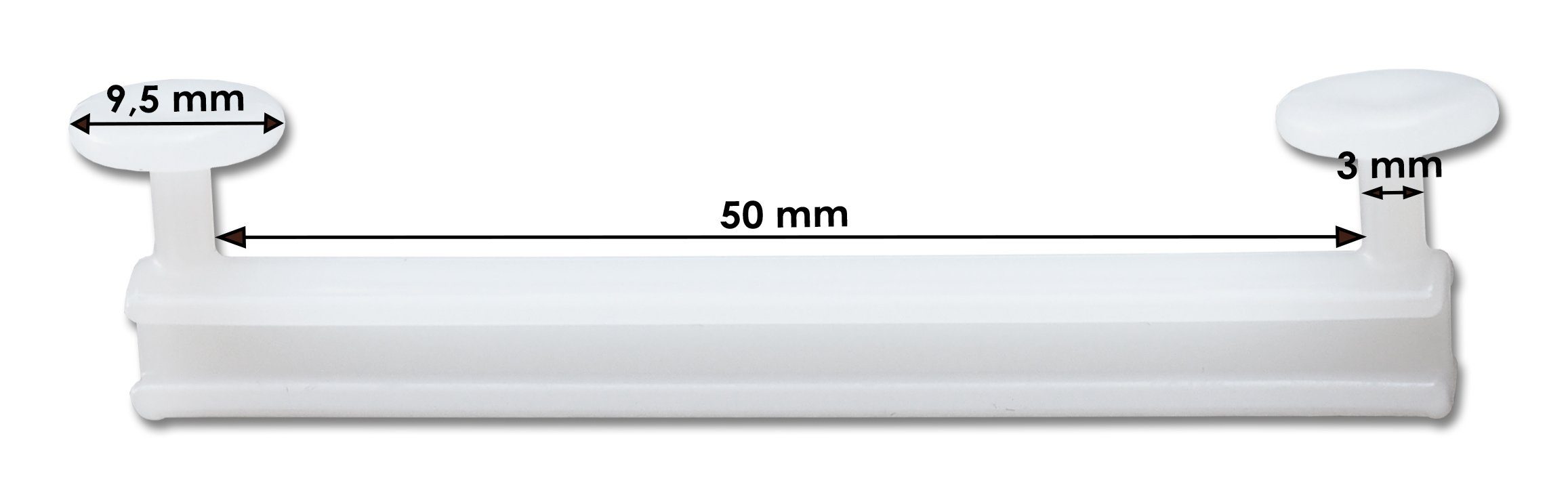dekohaken24.de Schlaufengleiter Gleiter/Gardinenhaken/Schlaufenhaken für 5 cm / 50 mm Schlaufen, für Gardinen, Vorhänge, Seitenschals oder Schiebegardinen mit Schlaufen, (Packung, 28-St., mit ca. 9 mm Kopf), geeignet für Gardinenschienen oder -stangen mit Innenlauf