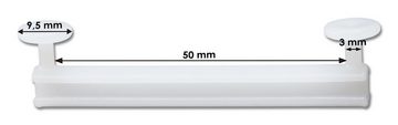 Schlaufengleiter Gleiter/Gardinenhaken/Schlaufenhaken für 5 cm / 50 mm Schlaufen, dekohaken24.de, für Gardinen, Vorhänge, Seitenschals oder Schiebegardinen mit Schlaufen, (Packung, 10-St., mit ca. 9 mm Kopf), geeignet für Gardinenschienen oder -stangen mit Innenlauf