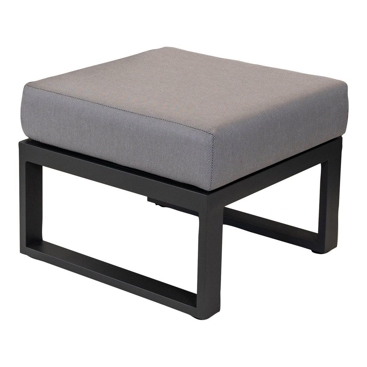 Natur24 Gartenstuhl Tormenta Loungehocker 65 x 34 x 65 cm Aluminium Olefin Anthrazit