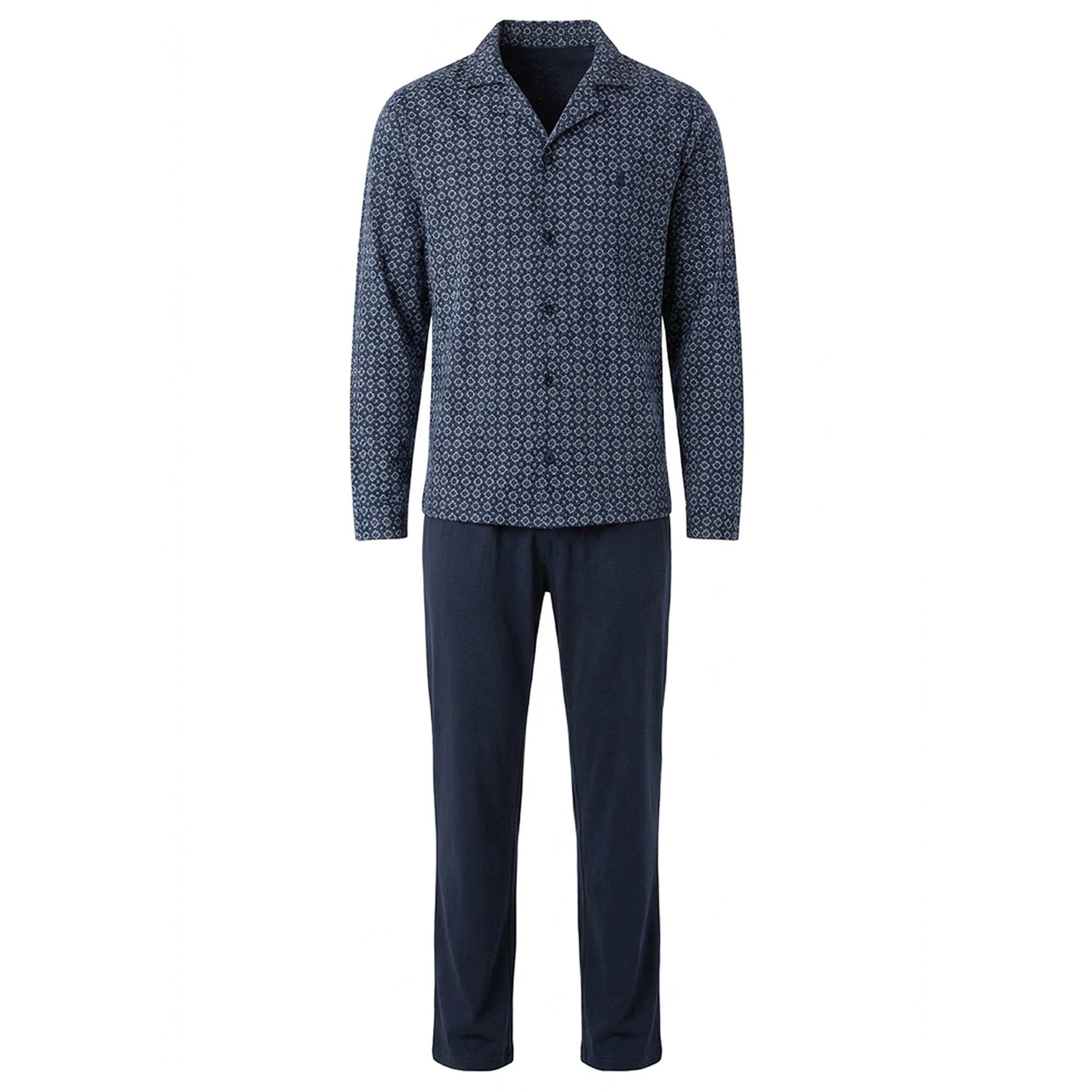 Hajo Pyjama Herren Pyjama Baumwolle Schlafanzug Premium Cotton (2 tlg)
