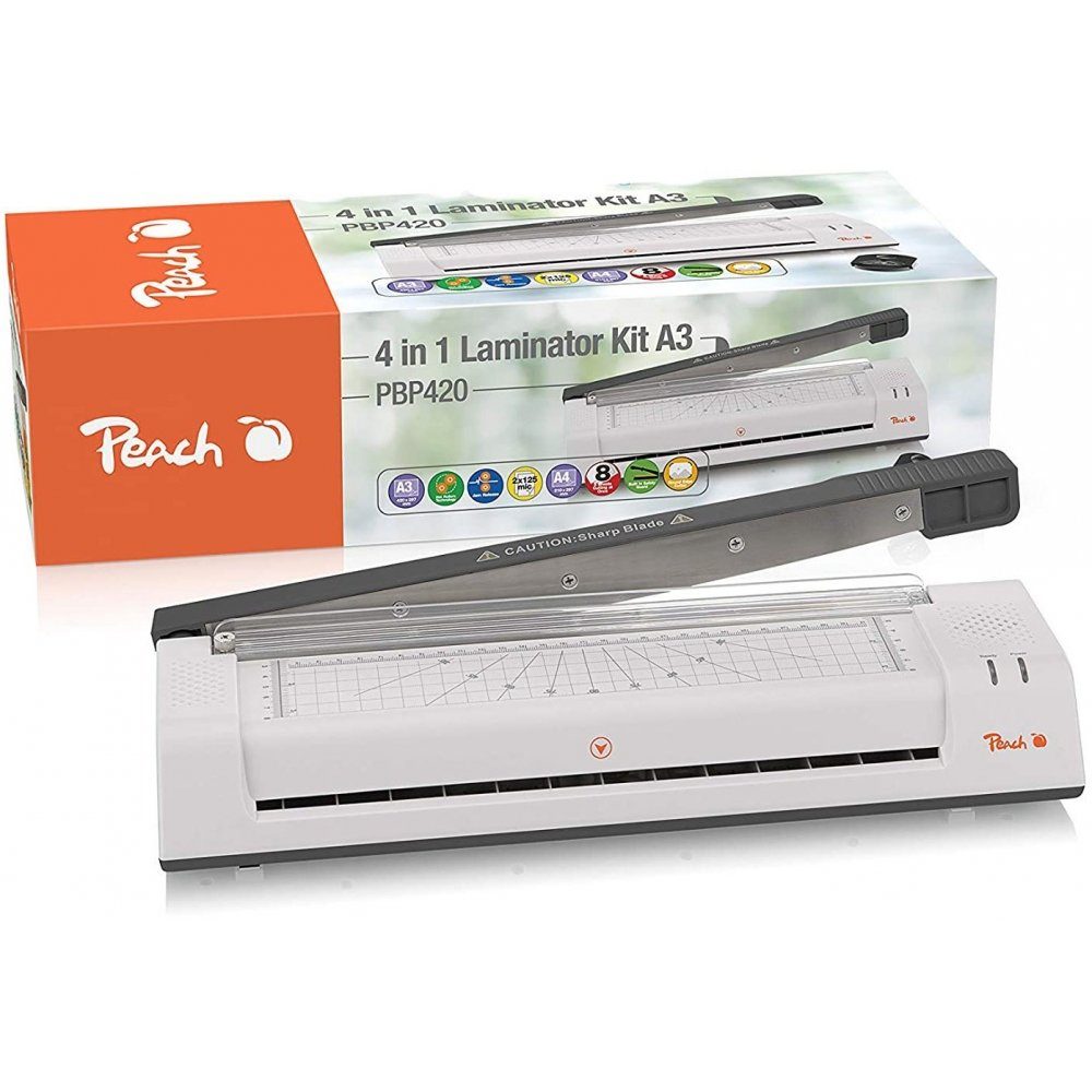 Peach Laminiergerät PBP420 4 in 1 Hebelschneider - Laminiergerät - weiß