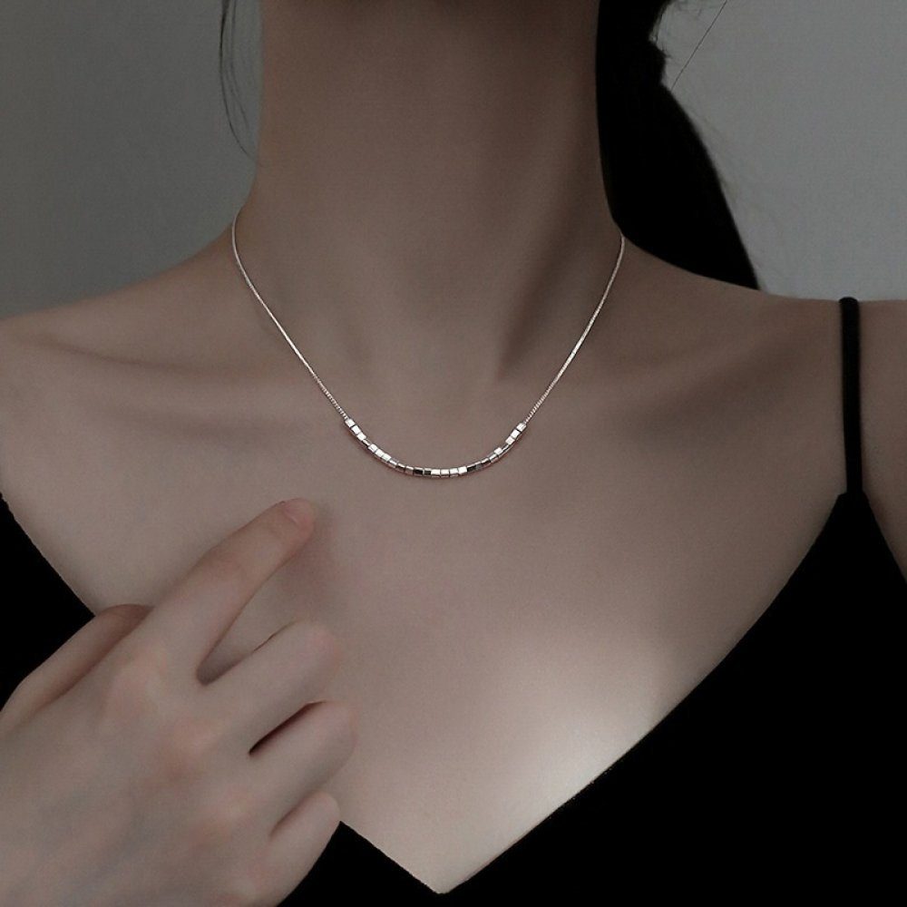 Damen Nähten Halskette quadratischen für Charm-Kette (1-tlg) Elegante geometrischen mit WaKuKa