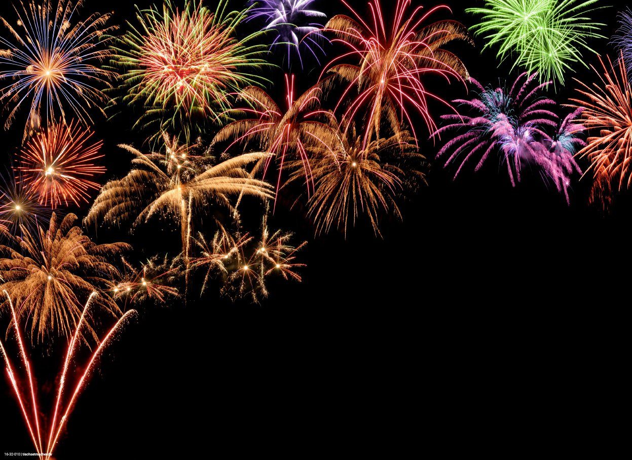 Platzset Tischsets I Platzsets - Silvester - Silvesterdeko - Feuerwerk links oben - 12 Stück aus hochwertigem Papier - 44 x 32 cm, (12-St)