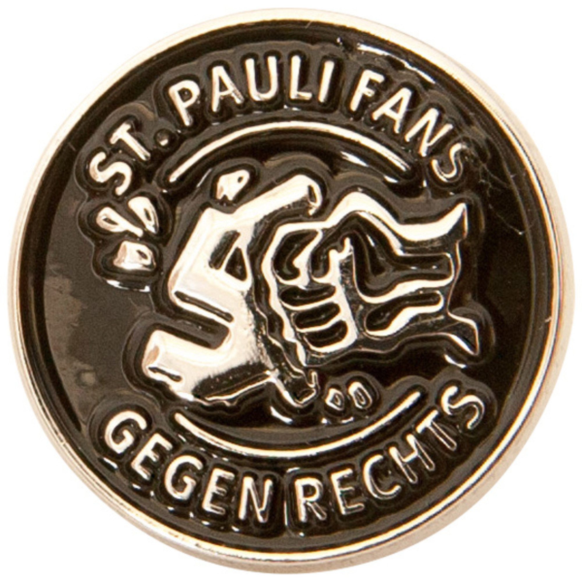 FC St. Pauli Pins FC St. Pauli - Pin Gegen Rechts - schwarz/silbern
