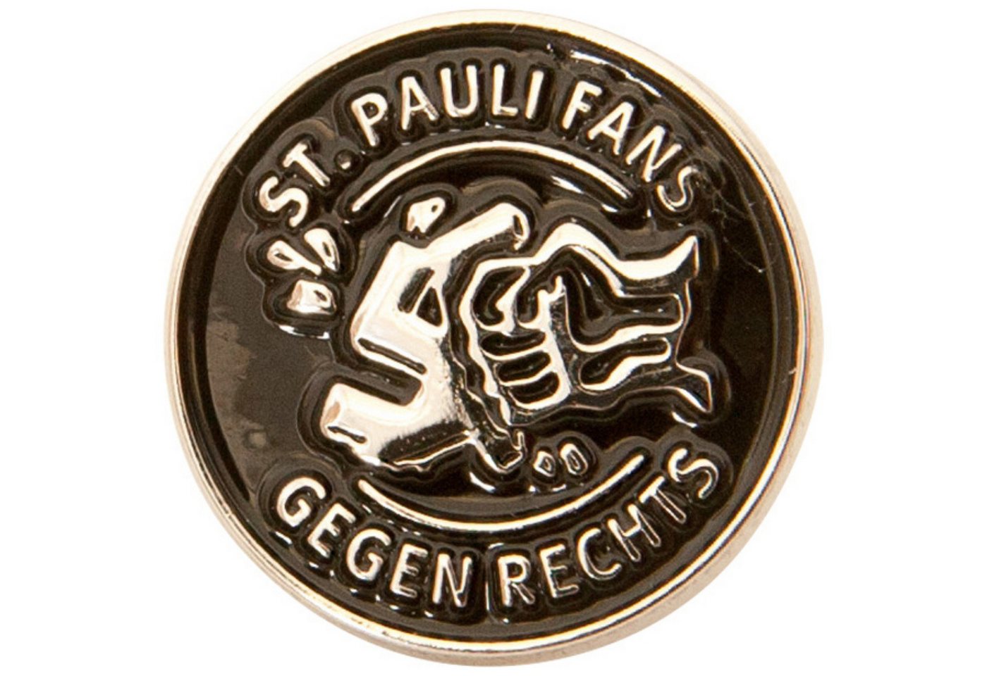 FC St. Pauli Pins FC St. Pauli - Pin Gegen Rechts - schwarz/silbern