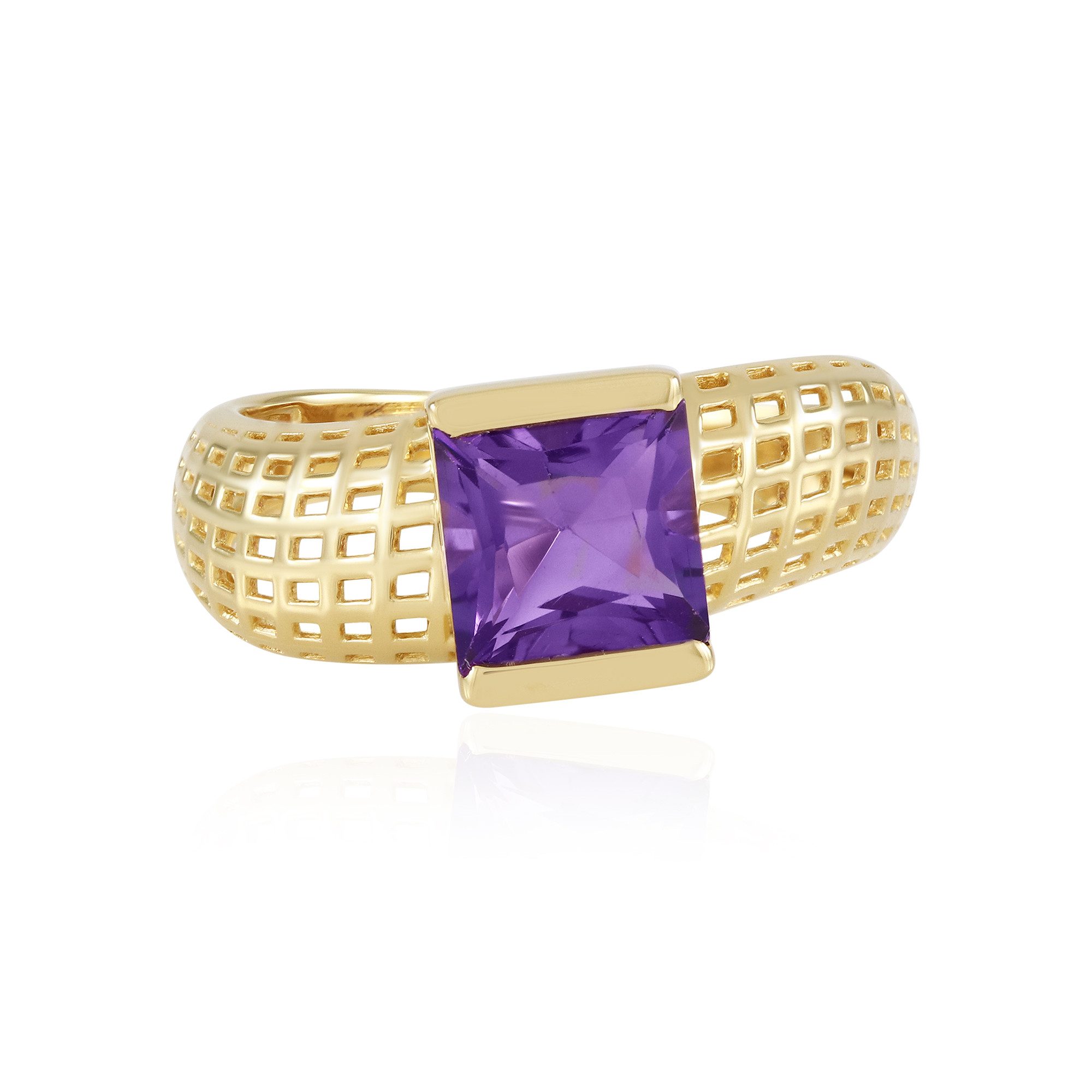 Solitärring Cavill Ring mit 1,44 ct Amethyst, 925er vergoldetes Silber, modern