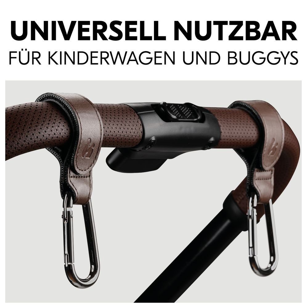 Tragetaschen Kinderwagen (2-tlg), Braun Hauck / Haken für - Wickeltaschen Universal Wickeltasche