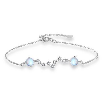 Fivejoy Choker-Set Damen-Halsketten-Set, Sterling Silber Mondstein-Armband-Halskette