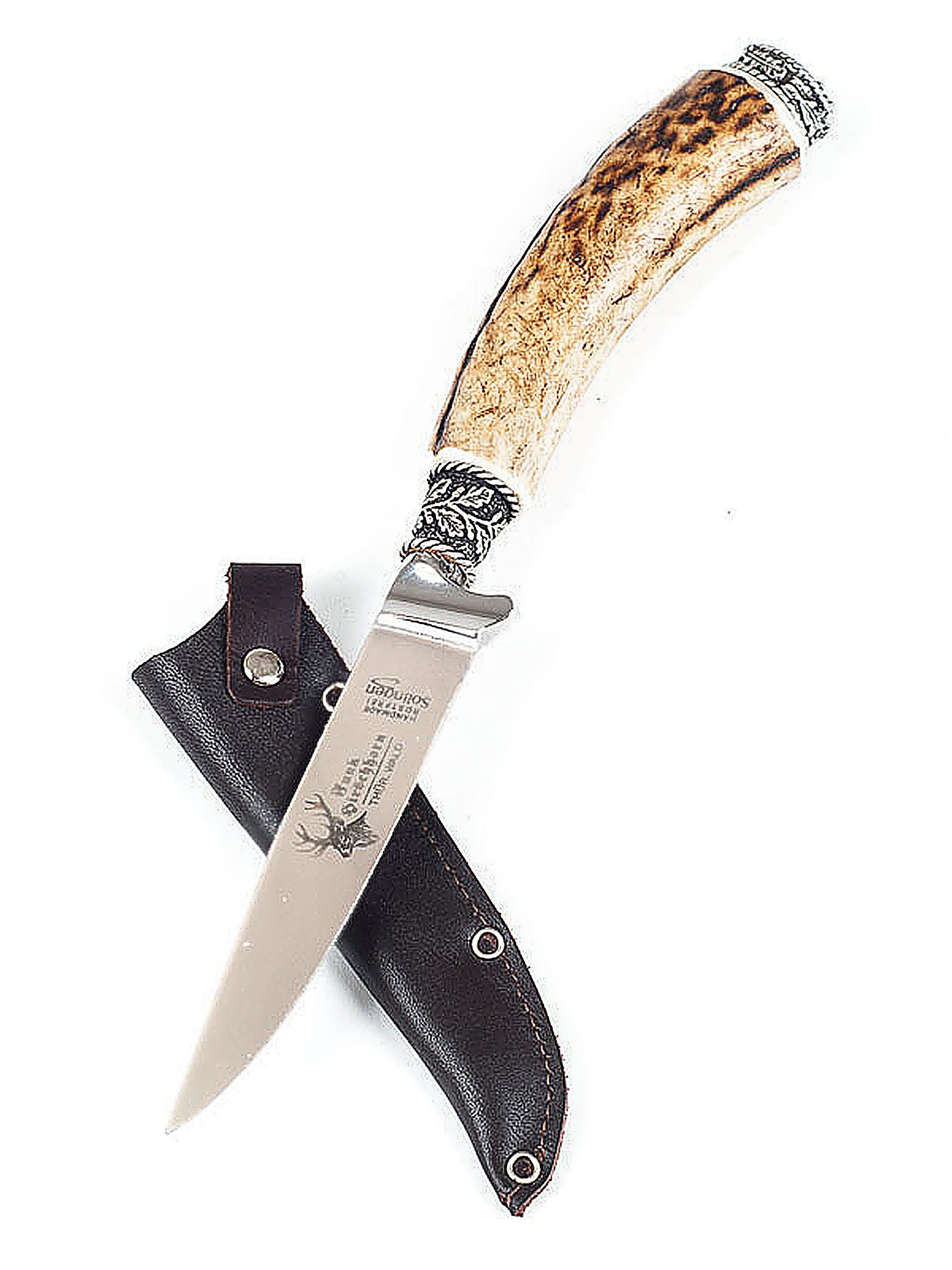 Almbock Taschenmesser Handgefertigtes Hirschhorn Jagdmesser Trachtenmesser mit Bayernwappen, (1 St)
