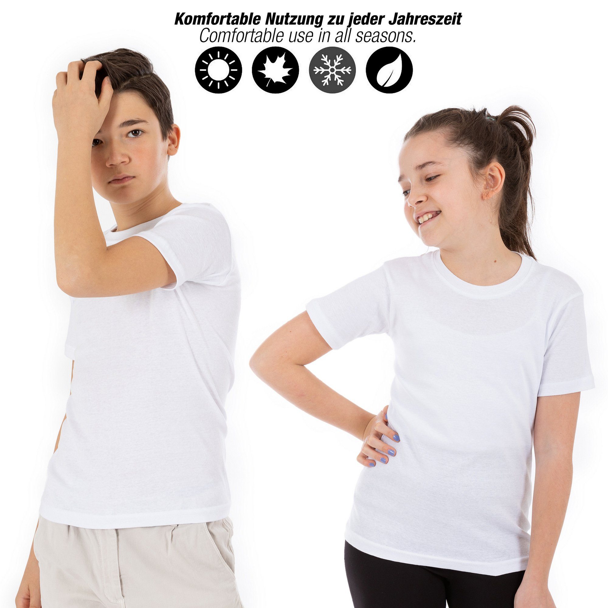 (Spar-Packung, 6-St) - Baumwolle Mädchen T-Shirt Unterhemd Unterhemden 100% Jungen LOREZA Kurzarm & Shirt