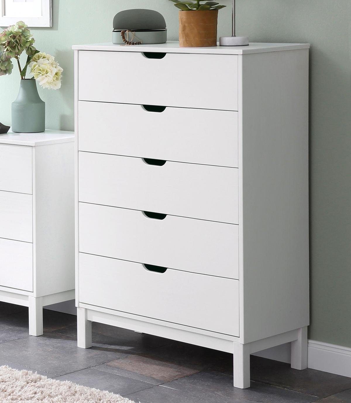 OTTO home Kommode Post, massives Kiefernholz, mit vielen Stauraummöglichkeiten, Breite 76 cm