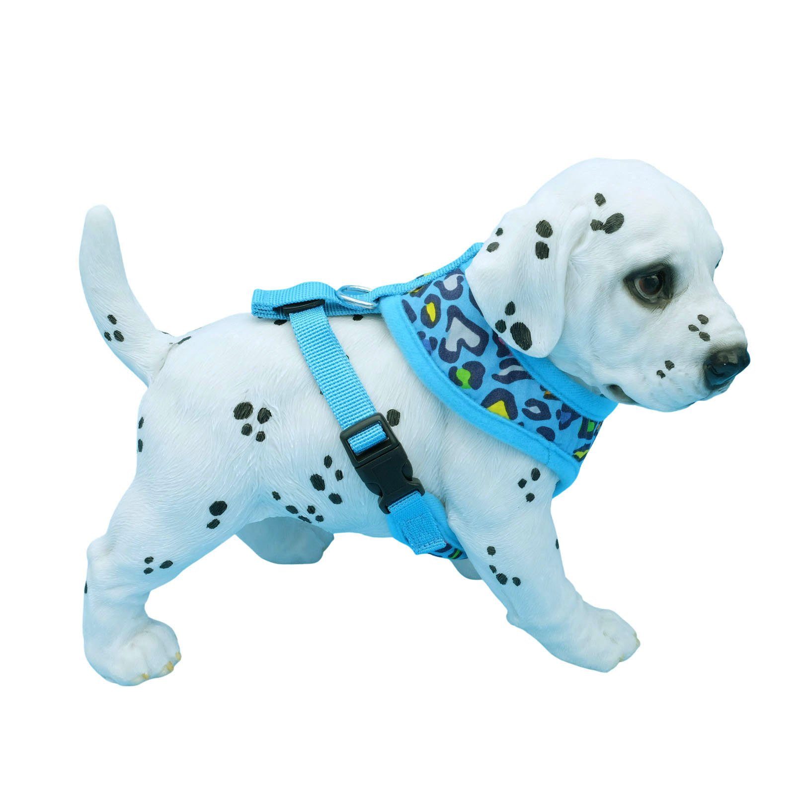 Alvonja Hunde-Geschirr Hundegeschirr kleine, mittlere, große Hunde Welpen Leo blau, Polyester, verstellbar, verschiedene Größen