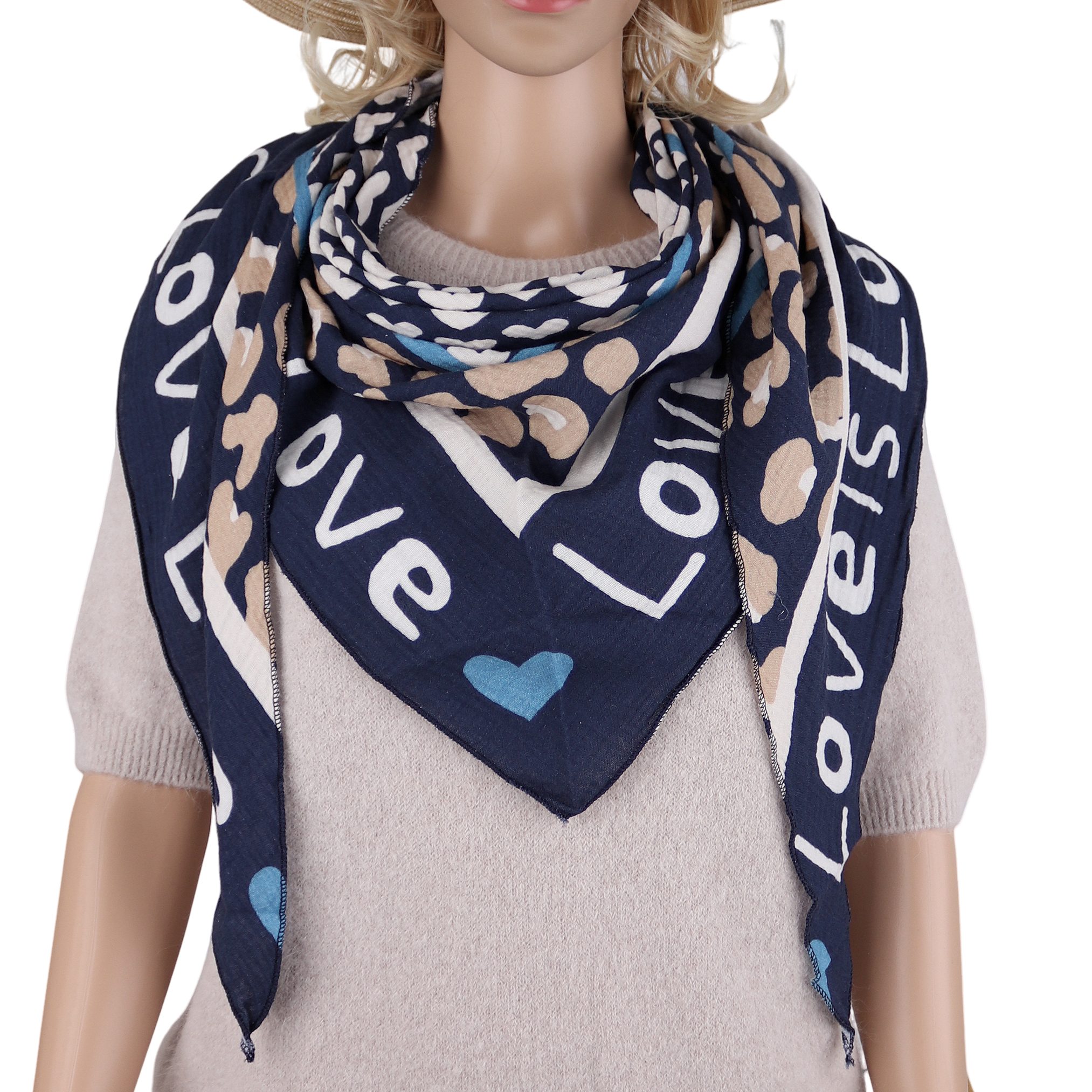 MIRROSI Dreieckstuch Aus Musellin Dreiecksschal ca.195x90 cm, Made in Italy günstig online kaufen